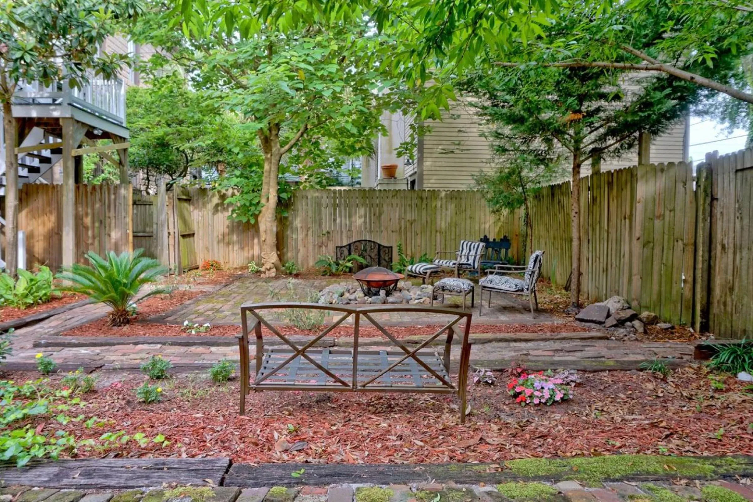 Patio in Beautiful 6 Bed, 5 Bath Historic Savannah Home