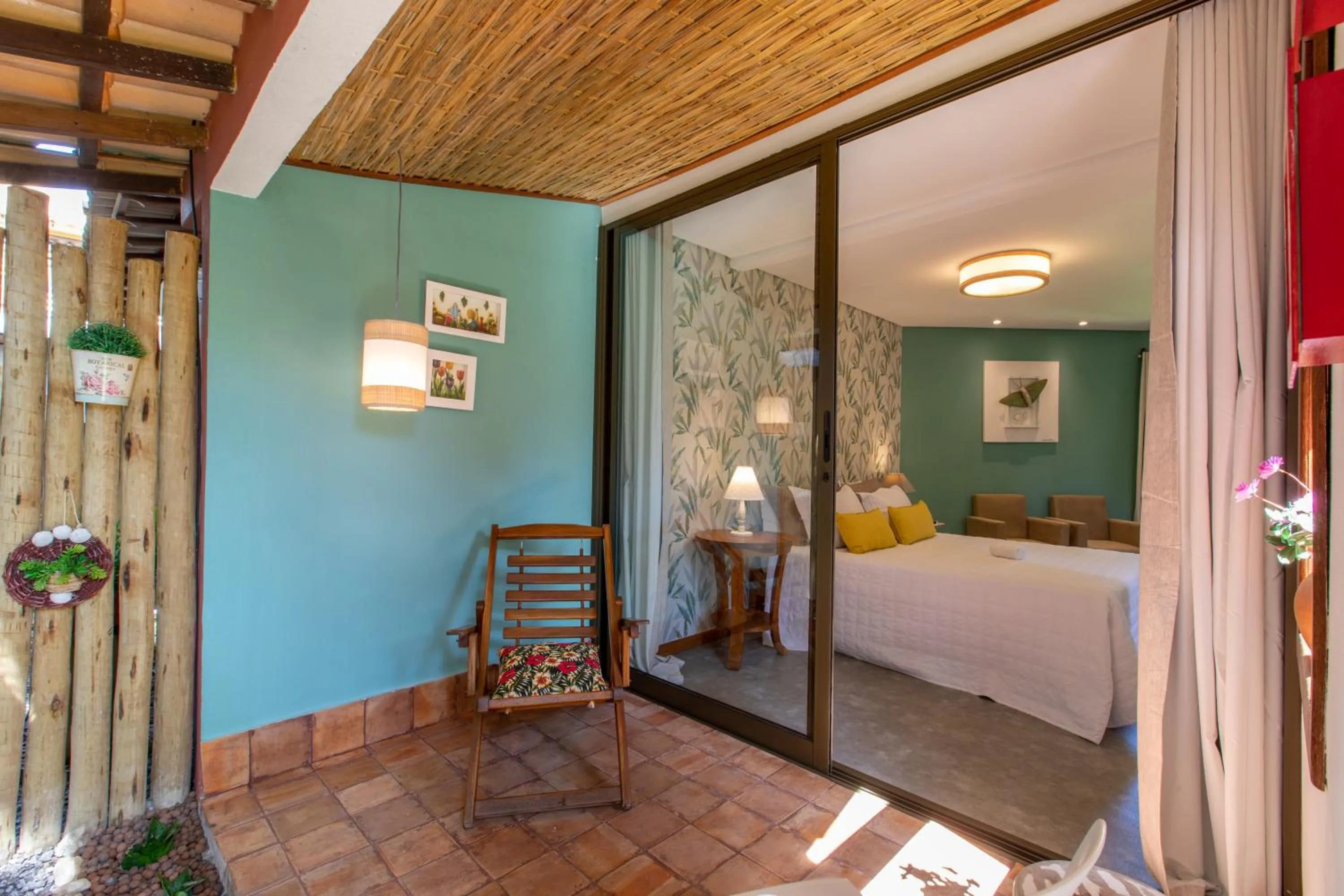 Patio, Bed in Pousada Recanto do Arraial