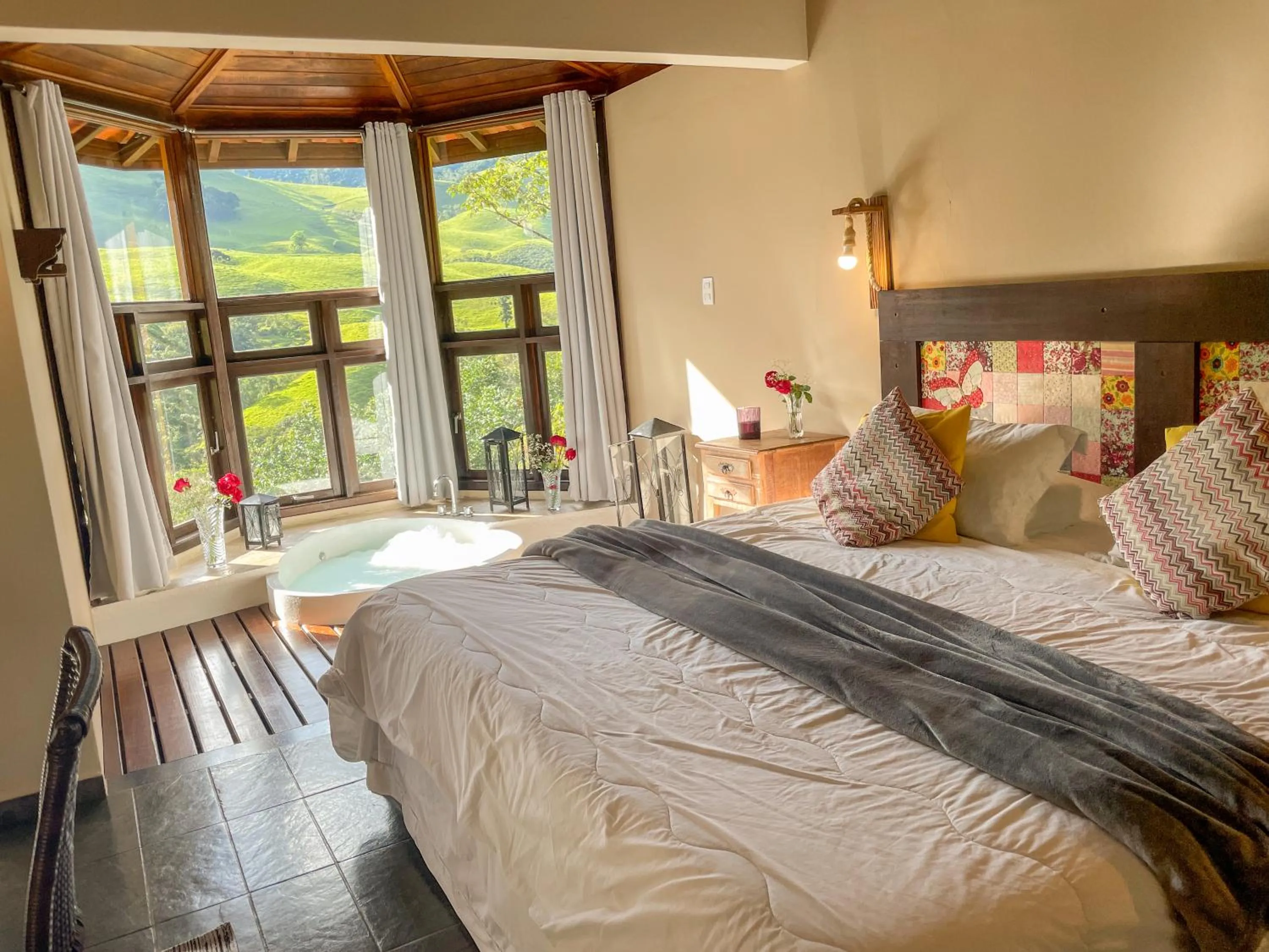 Bed in Pousada Serra do Luar