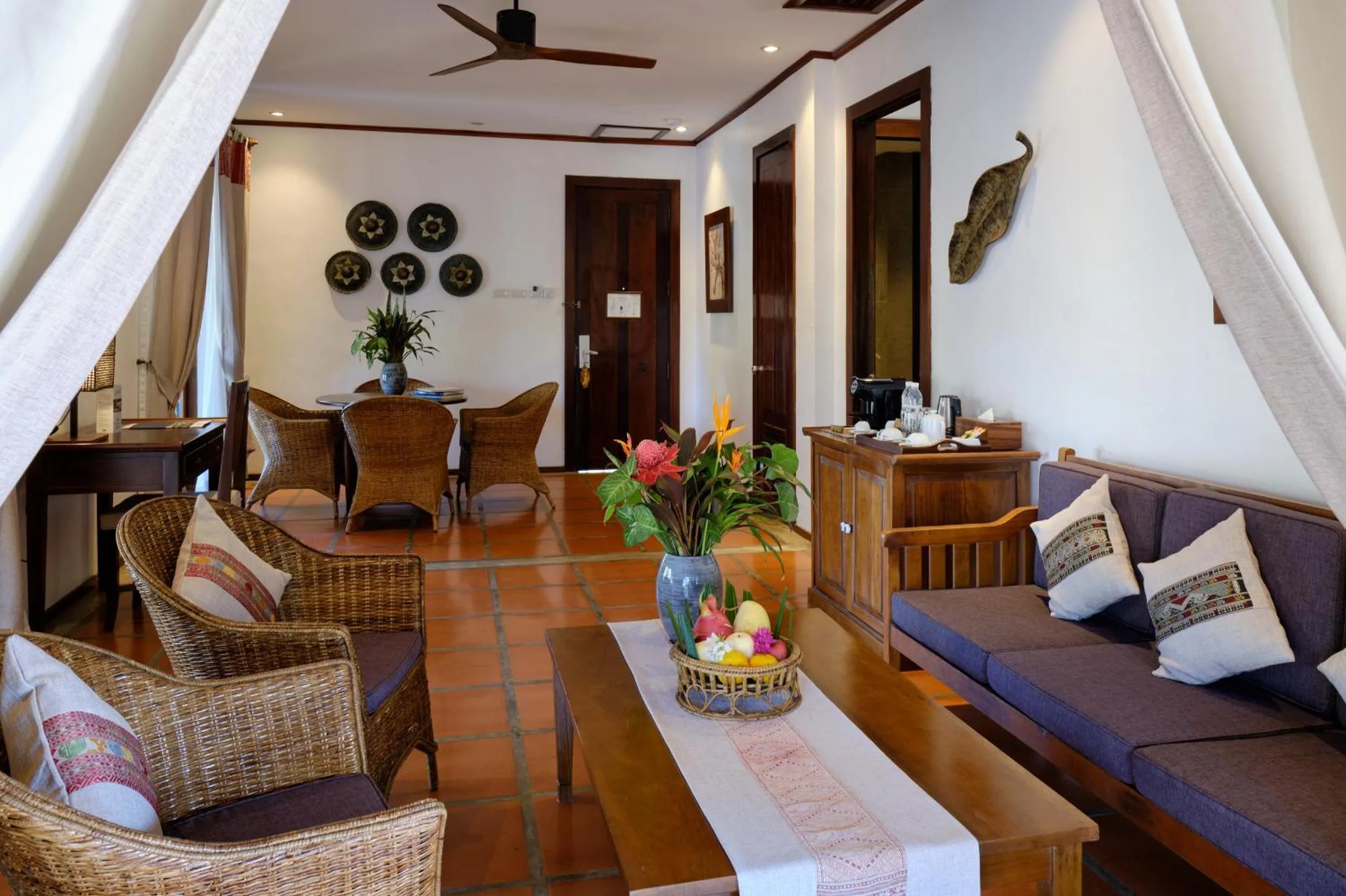 Living room in Riverside Boutique Resort, Vang Vieng