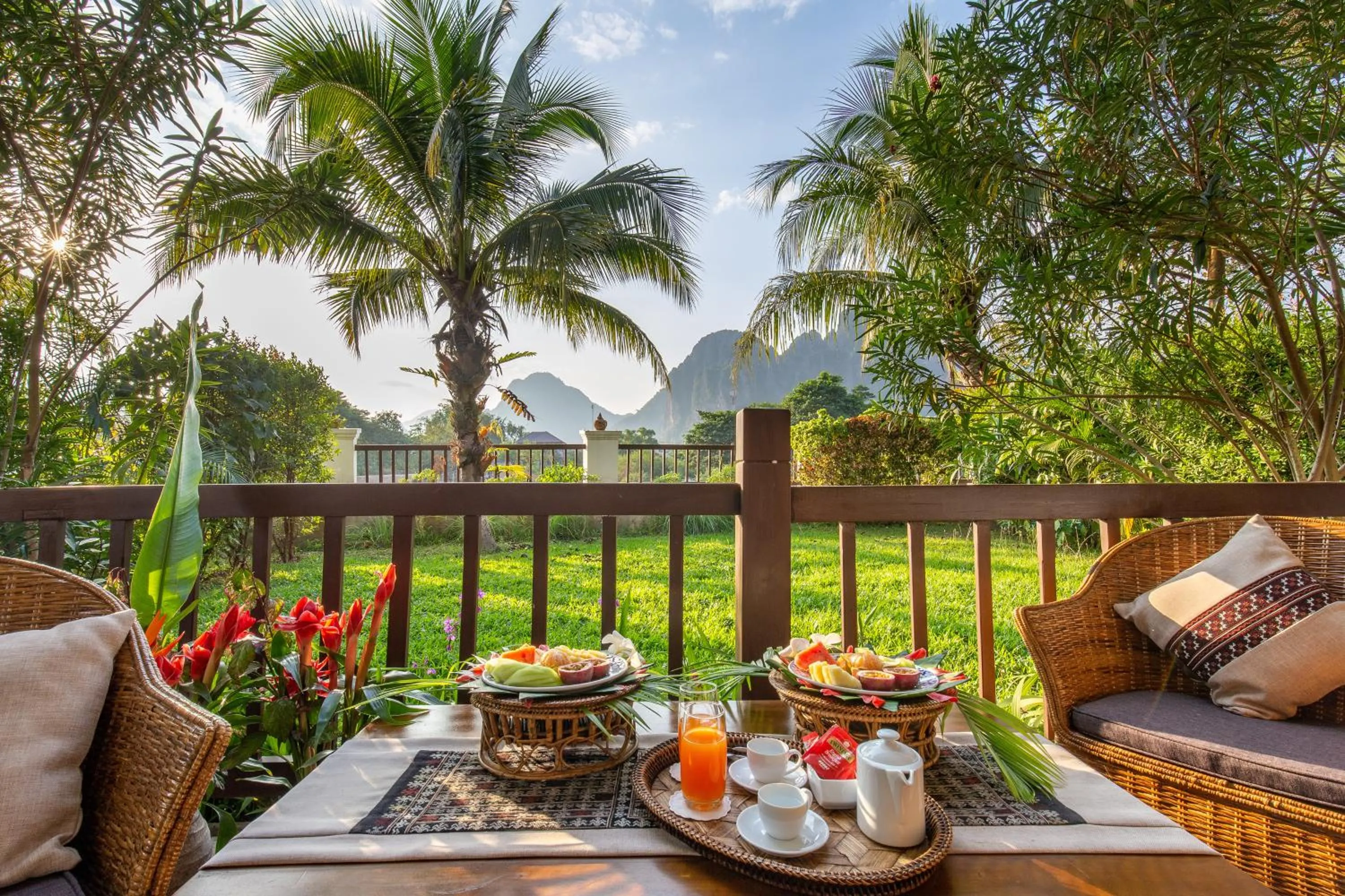 Balcony/Terrace in Riverside Boutique Resort, Vang Vieng