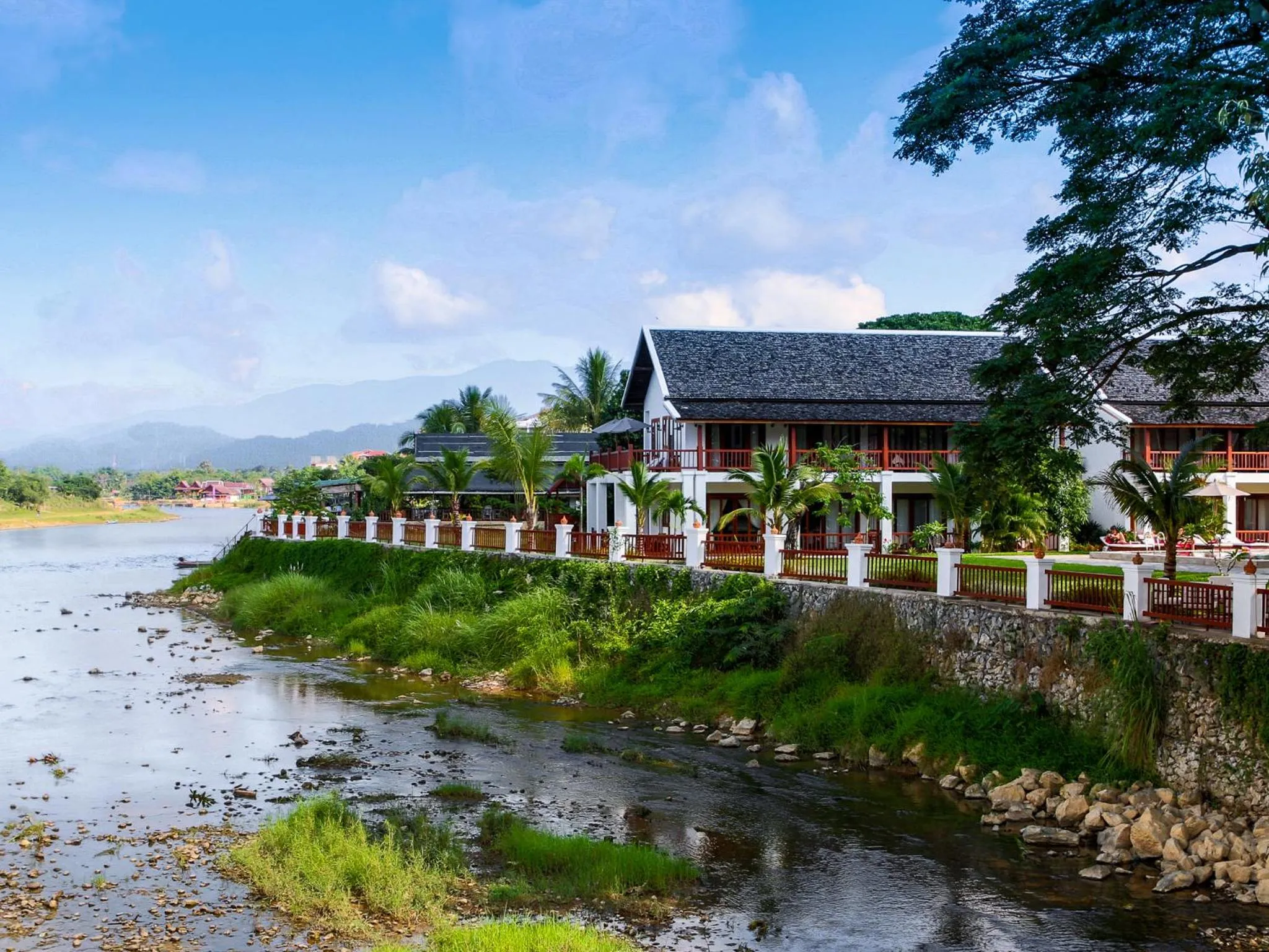 Property building in Riverside Boutique Resort, Vang Vieng
