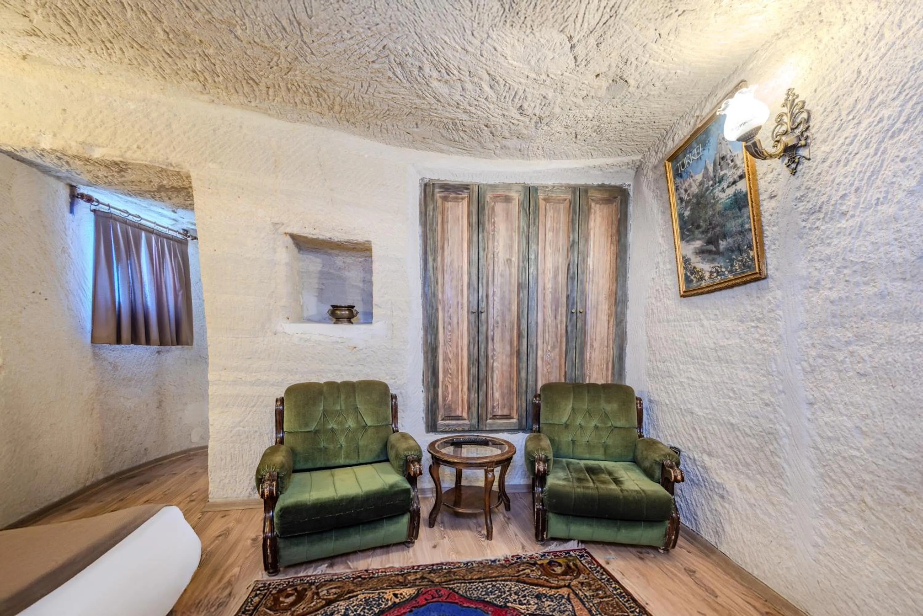 Seating area in Kayatas Cave Suites