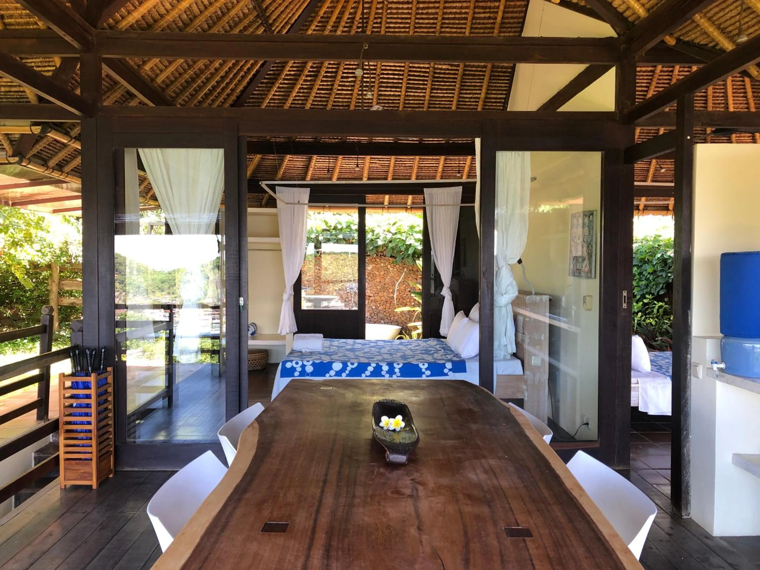 Dining area, Bed in Bloo Lagoon Eco Village