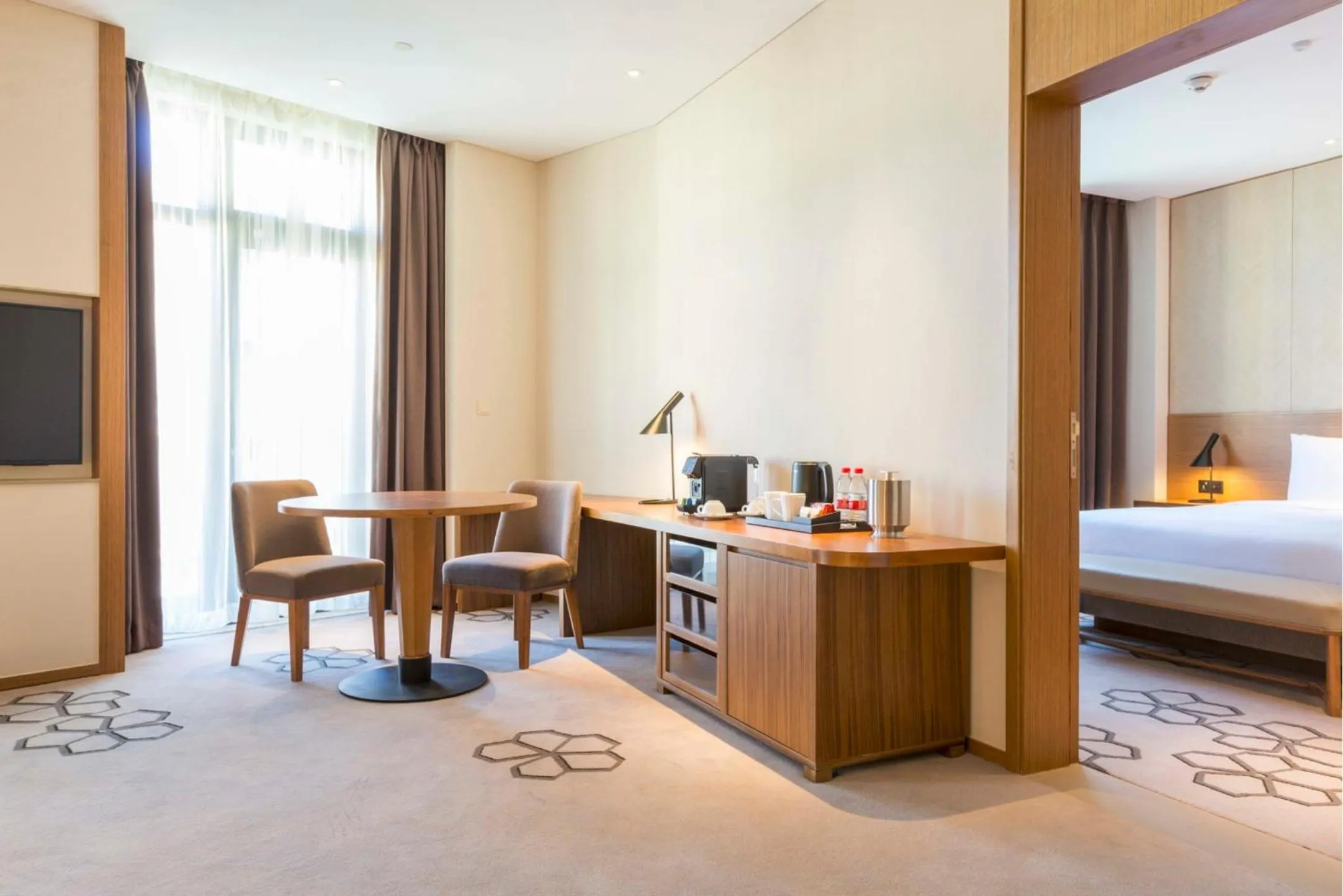 Seating area, Bed in Hyatt Place Chongli