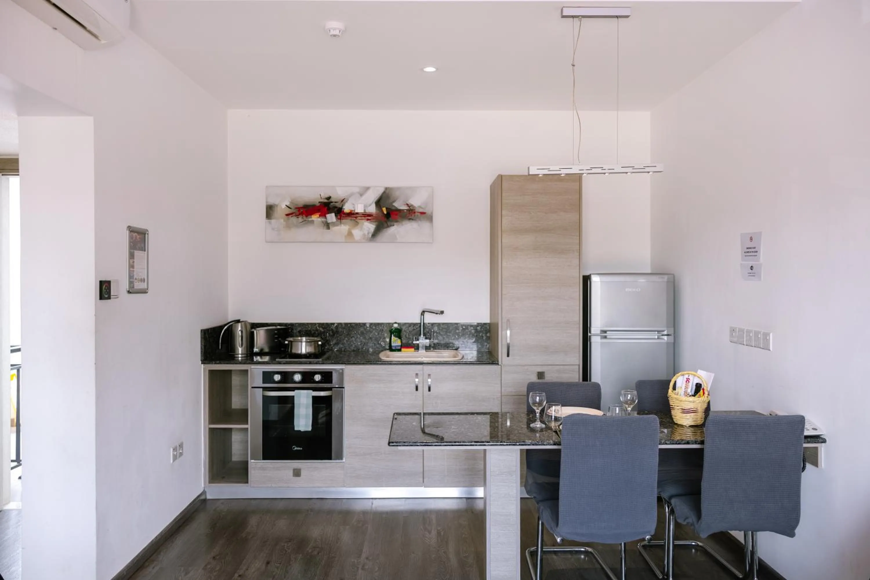 Kitchen or kitchenette in Neptune Hotel Apartments Paphos