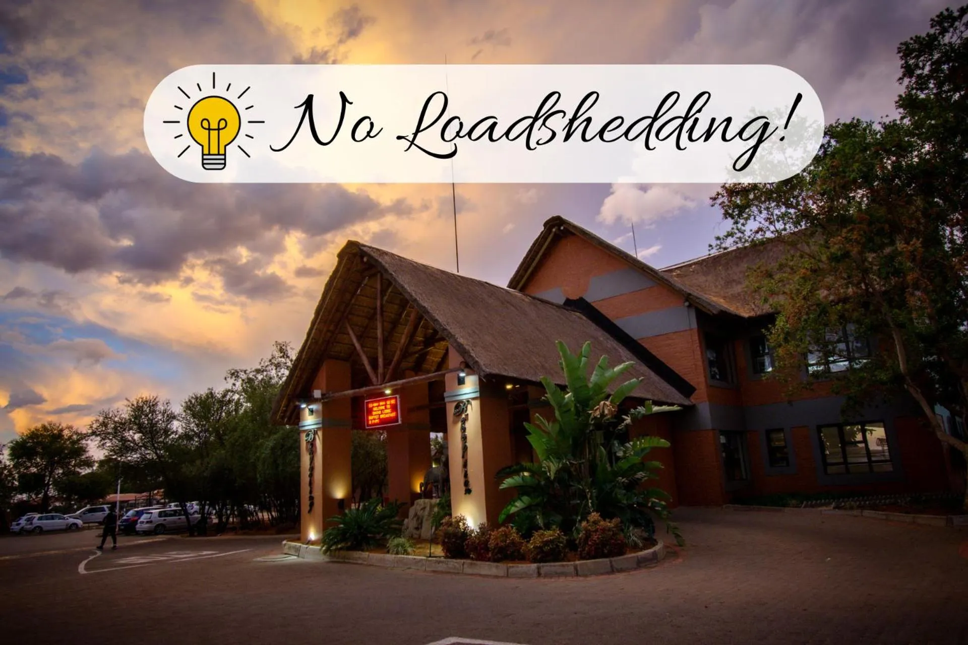 Text overlay in Bains Lodge - Sustainable Electricity