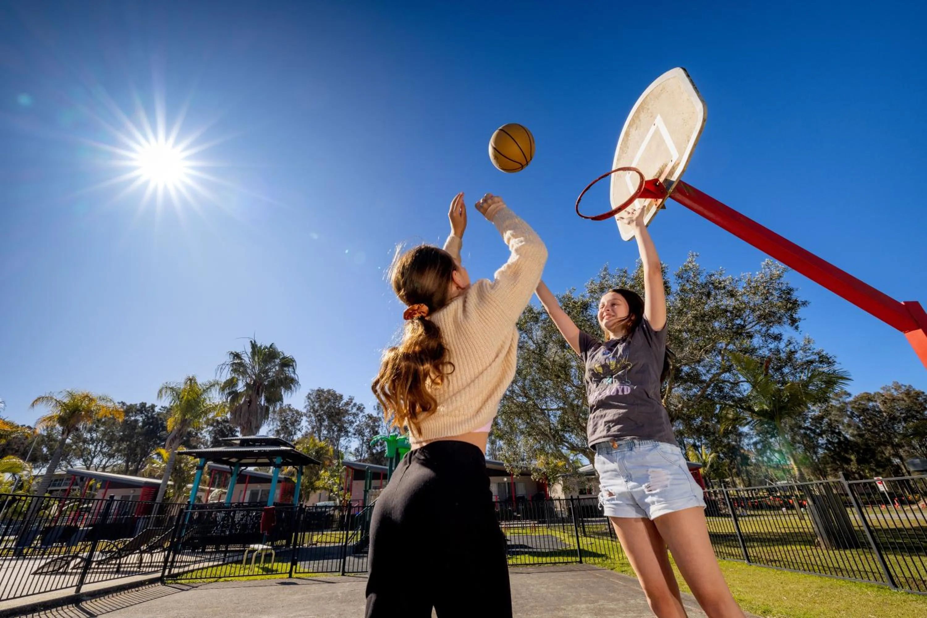 Children play ground in Lakeside Forster Holiday Park