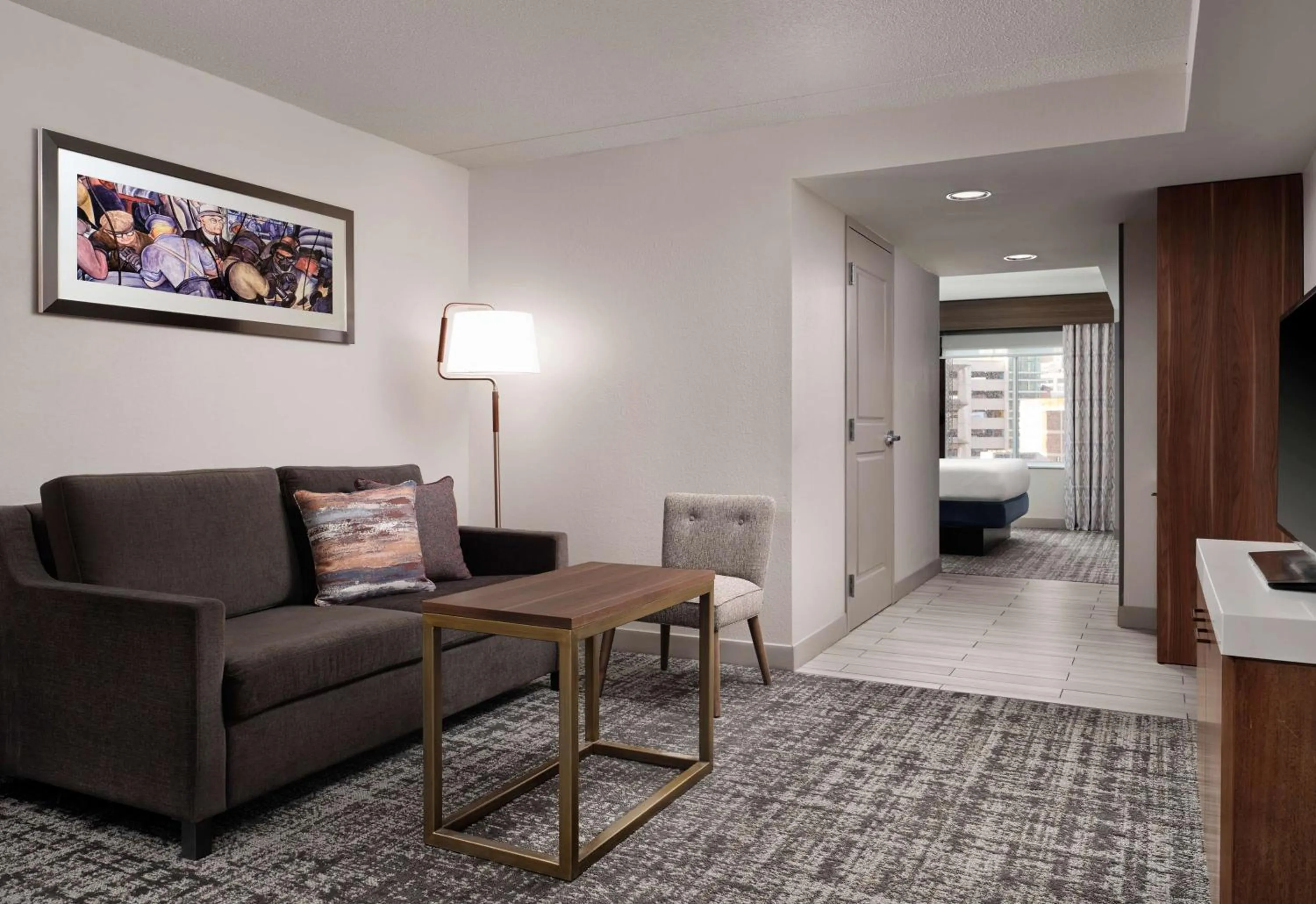 Living room in Hilton Garden Inn Detroit Downtown