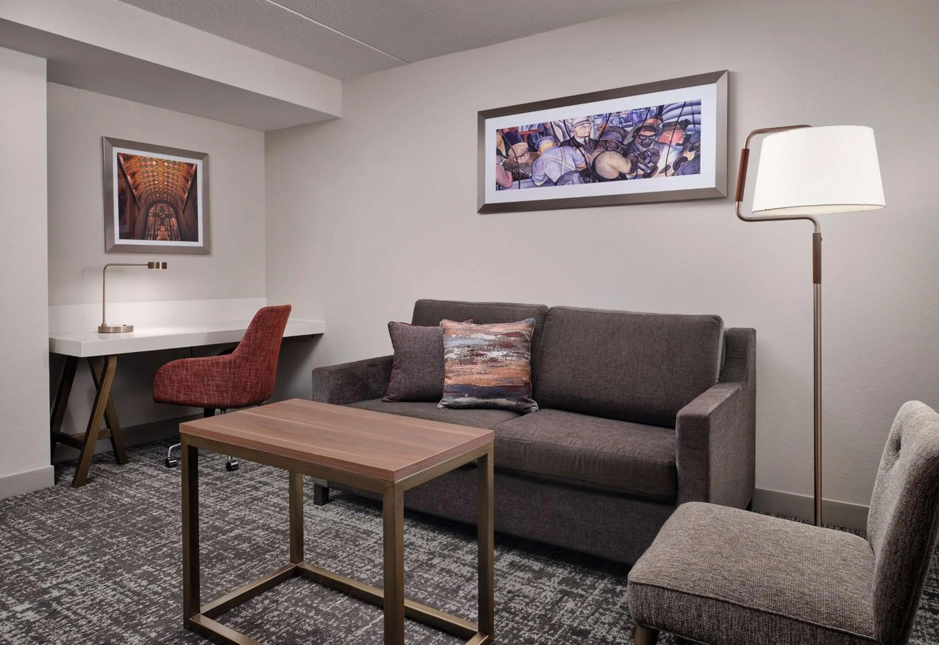 Living room in Hilton Garden Inn Detroit Downtown