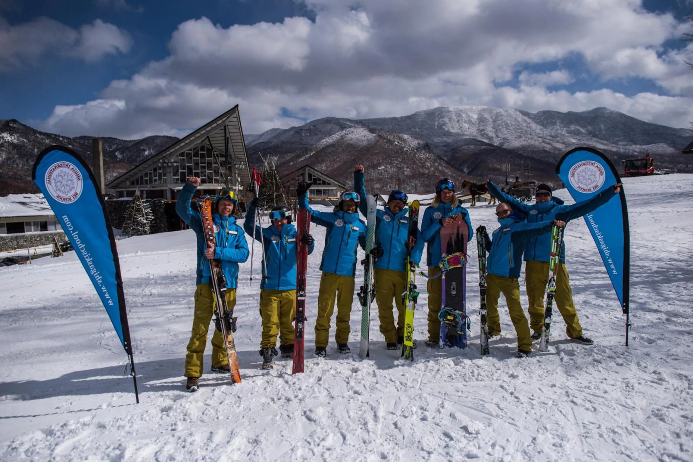 group of guests in Okushiga Kogen Hotel
