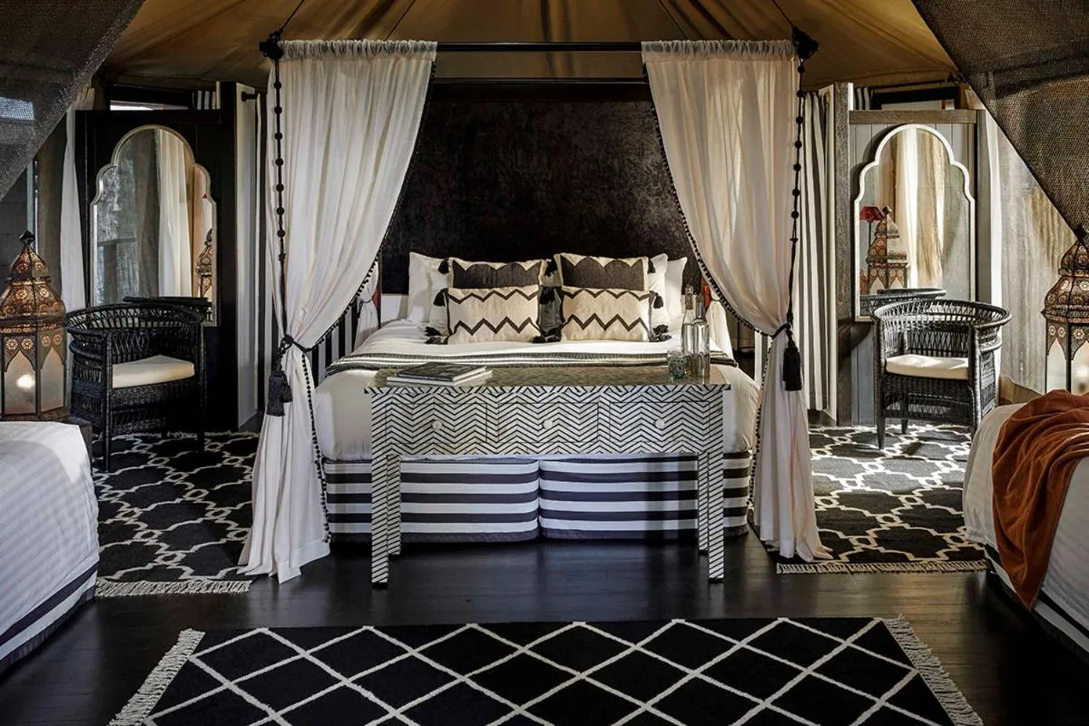 Bed in Paperbark Camp