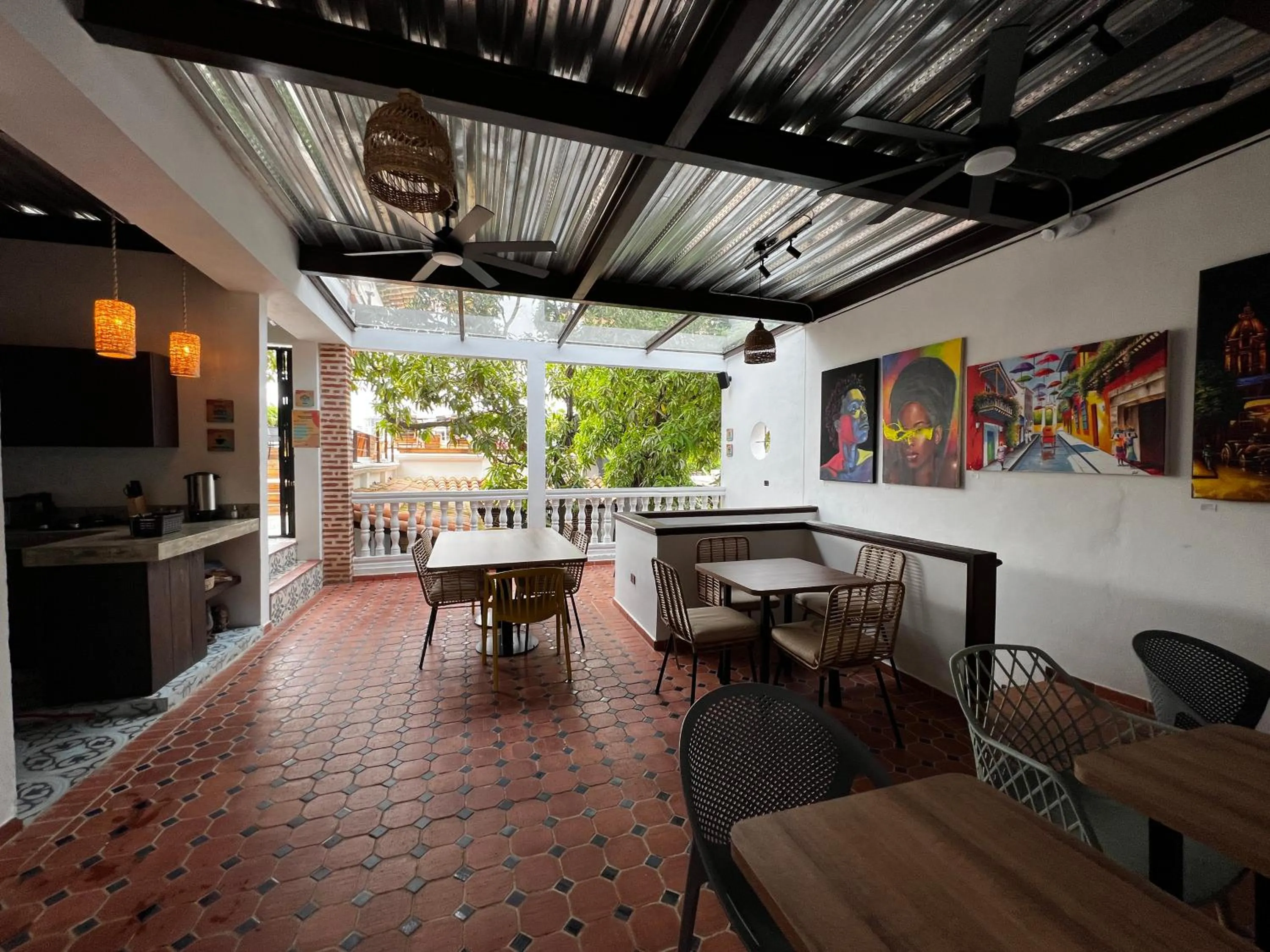 Dining area in Hotel Casa Baluarte