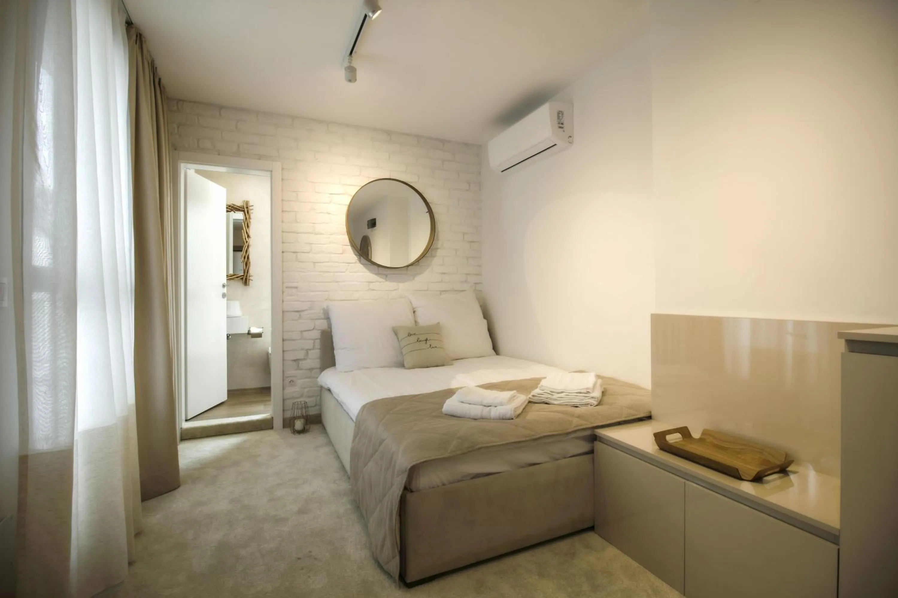 Bathroom, Bed in Boutique Apartments Blagoevgrad