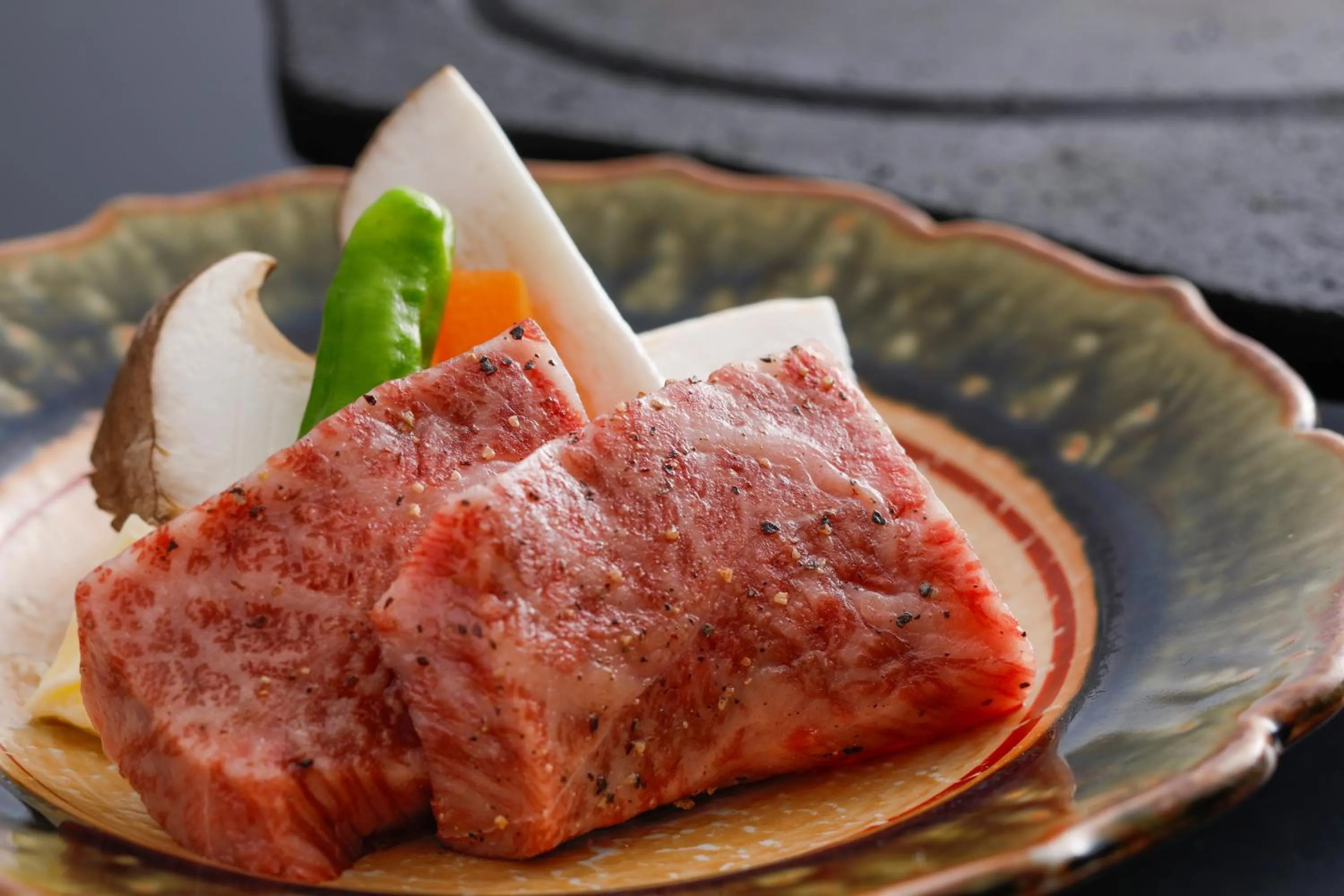 Food close-up in Beautiful Japanese Garden Kagetsu