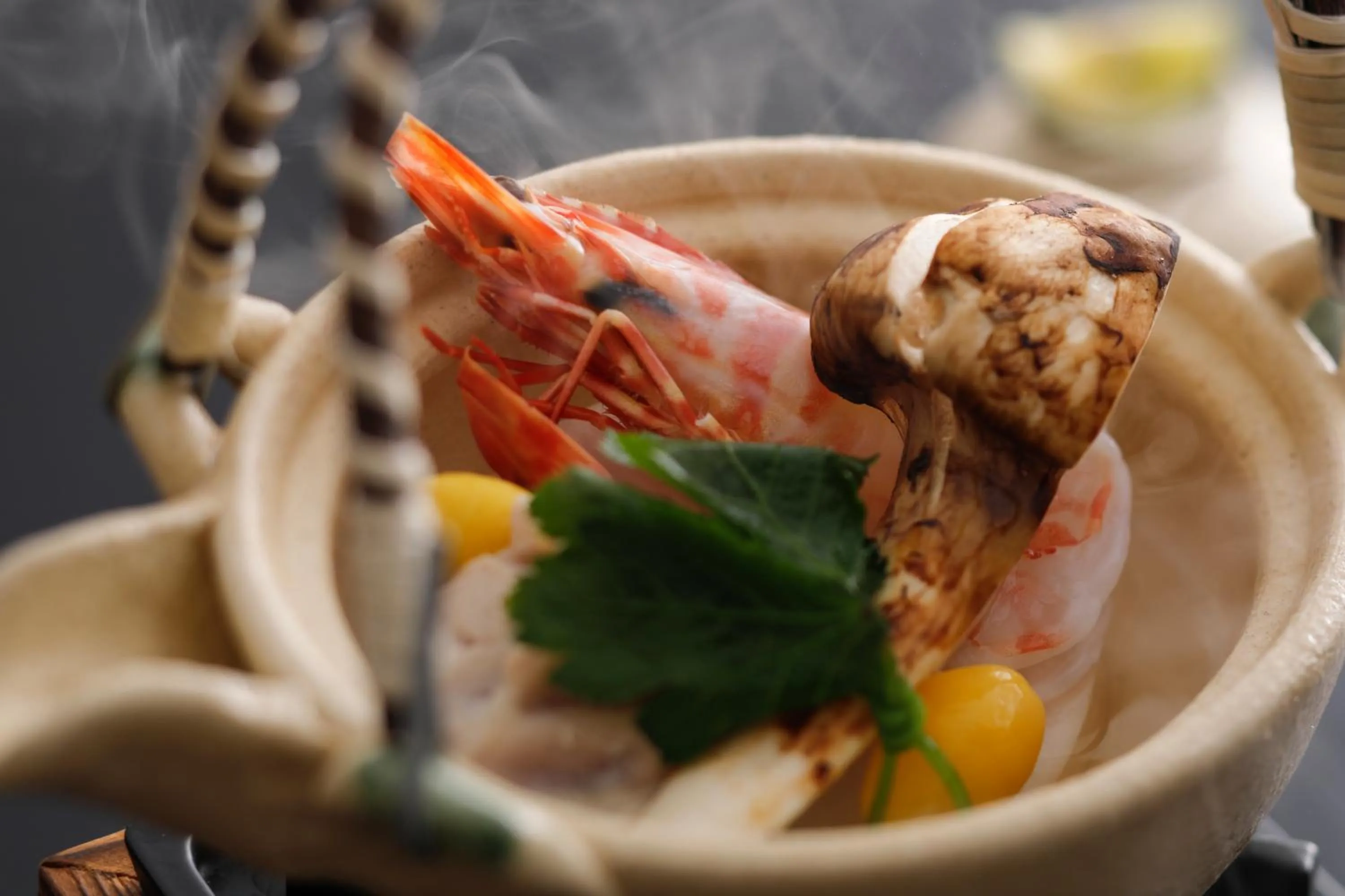 Food close-up in Beautiful Japanese Garden Kagetsu