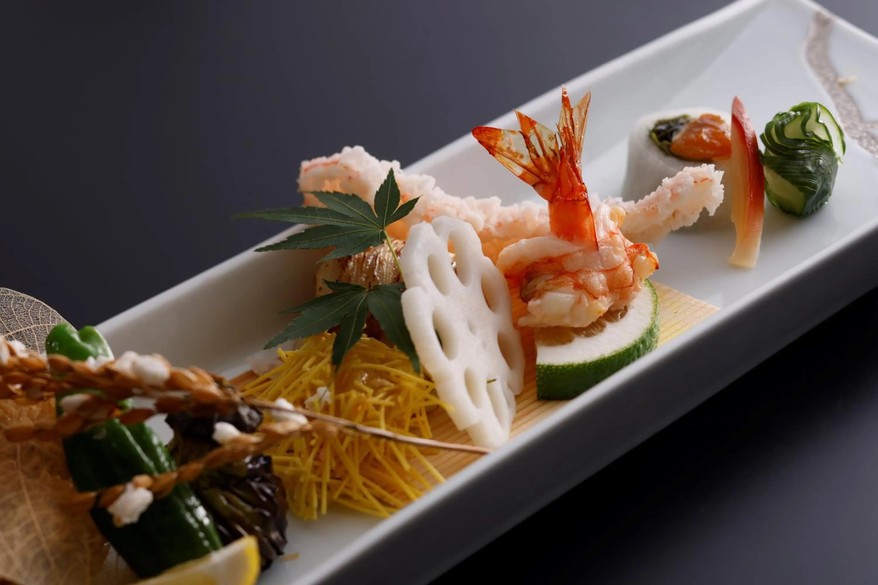 Food close-up in Beautiful Japanese Garden Kagetsu