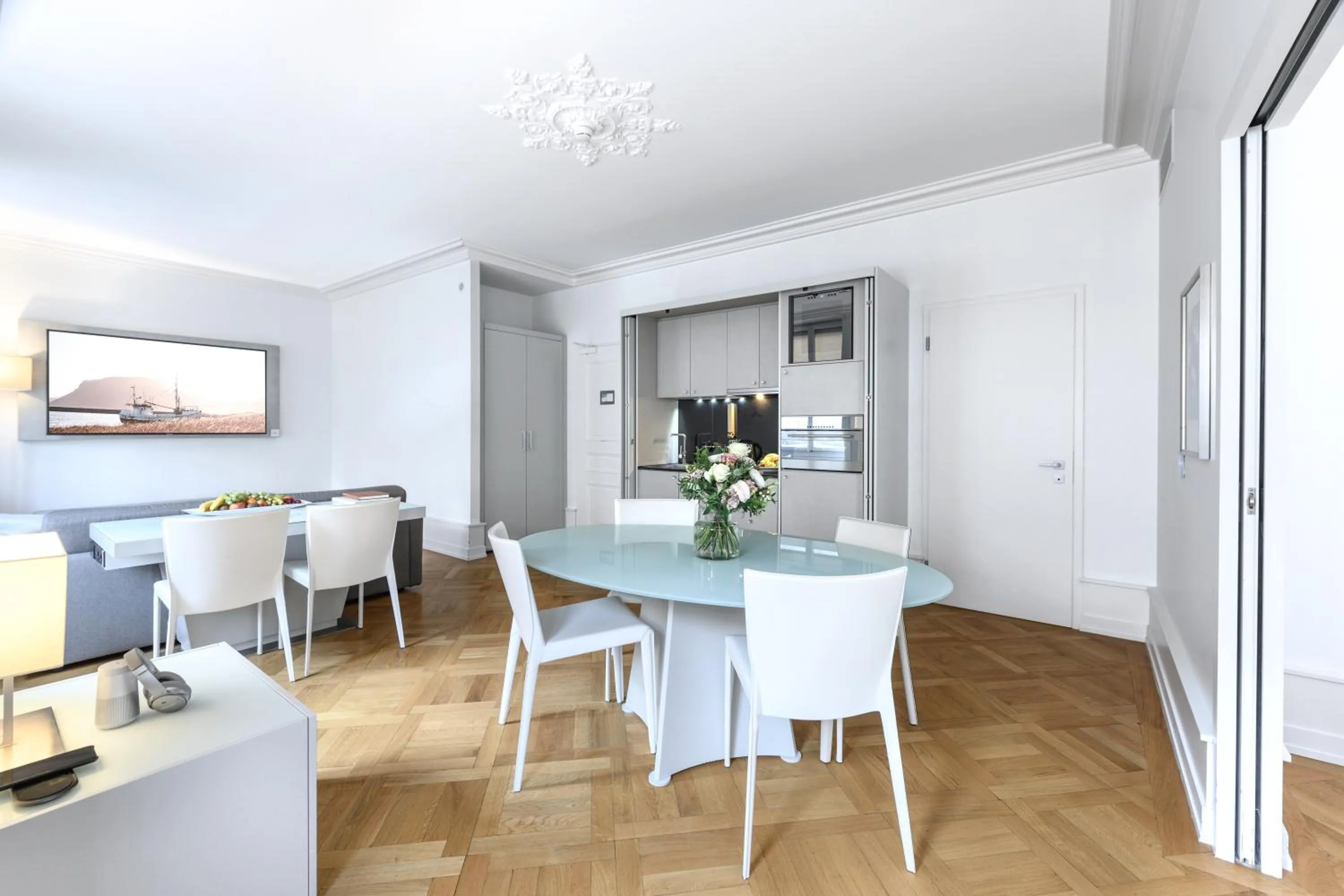 Kitchen or kitchenette in Swiss Luxury Apartments Geneva