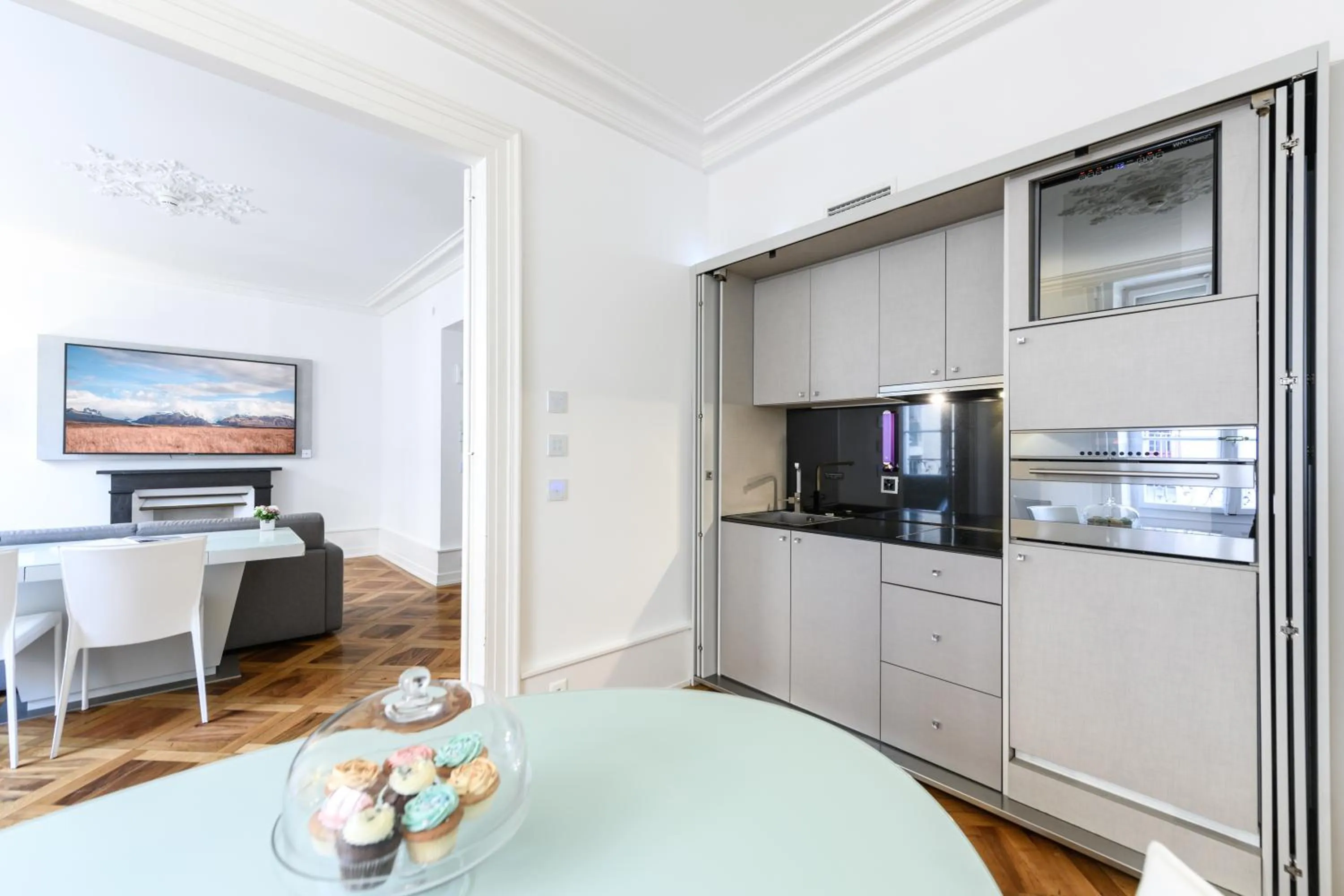 Kitchen or kitchenette in Swiss Luxury Apartments Geneva
