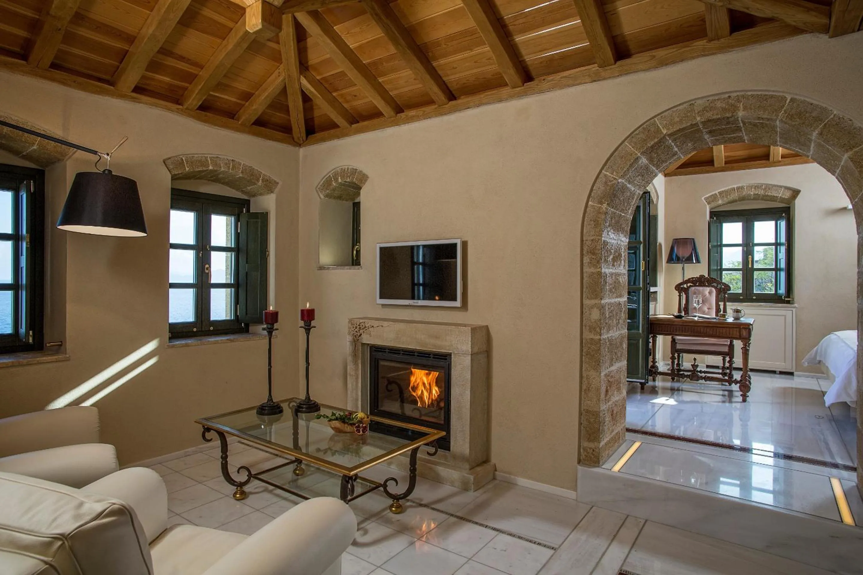 Living room in Moni Emvasis Luxury Suites