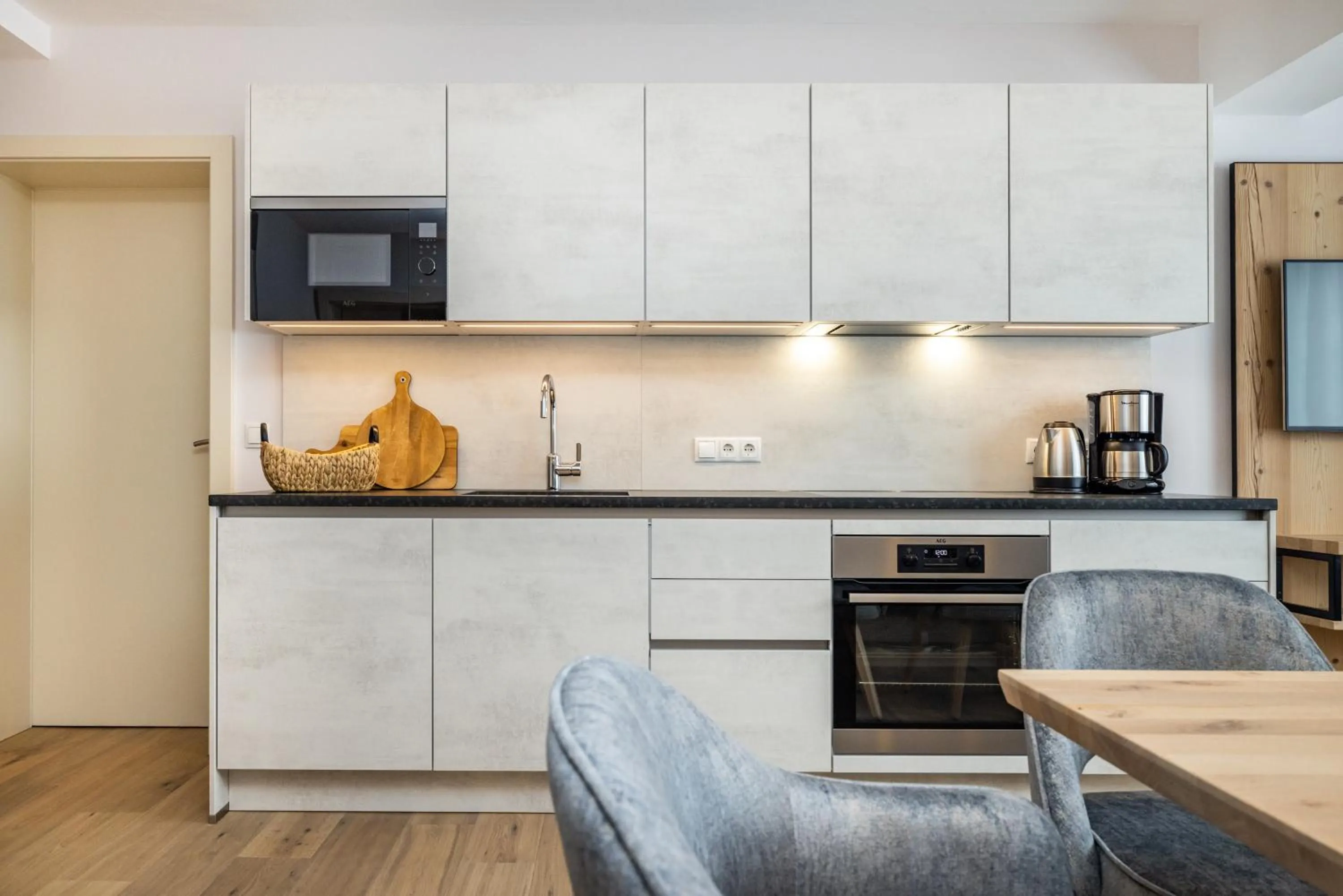 Kitchen or kitchenette in Aparthotel Jägerheim