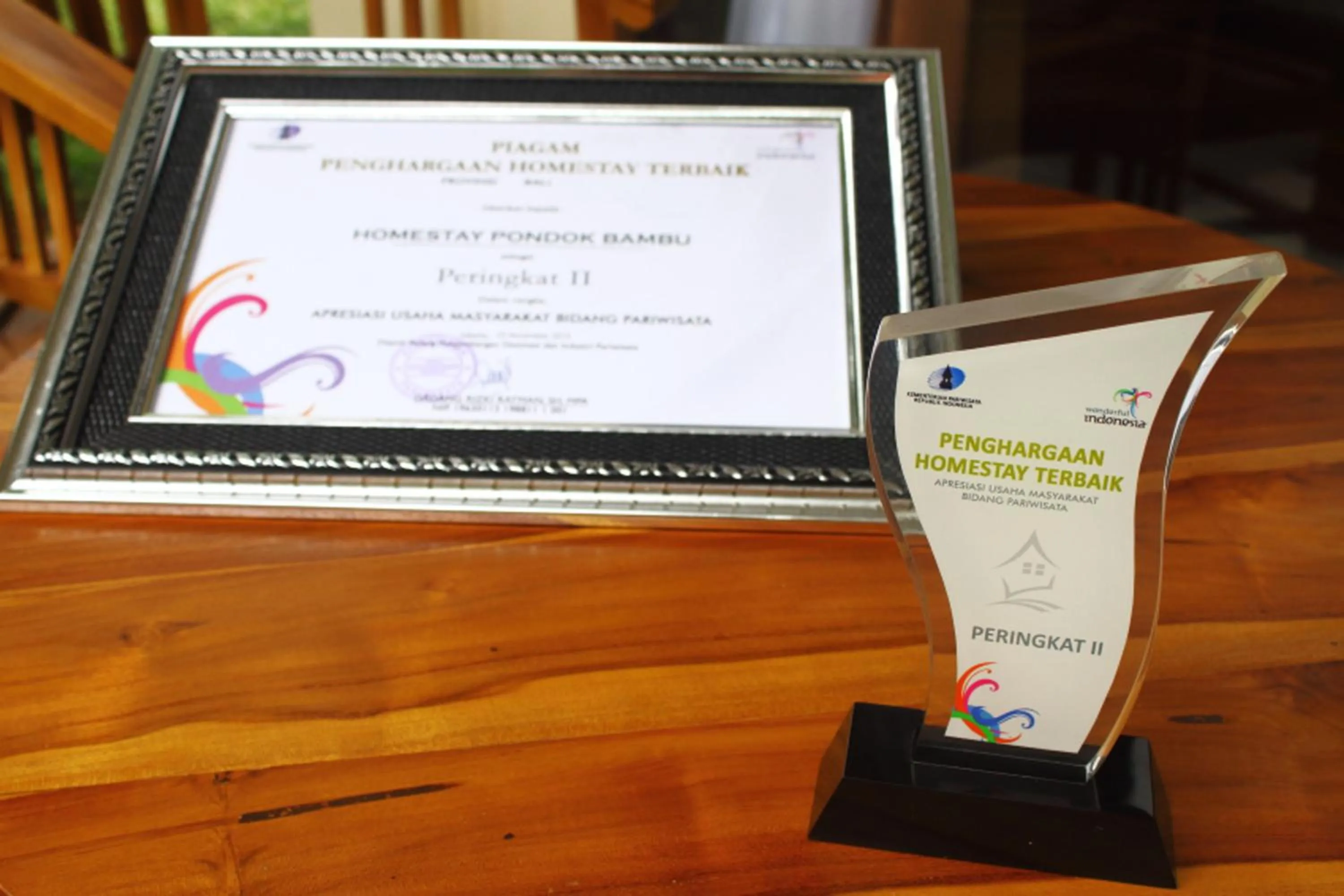 Certificate/Award in Pondok Bambu Homestay