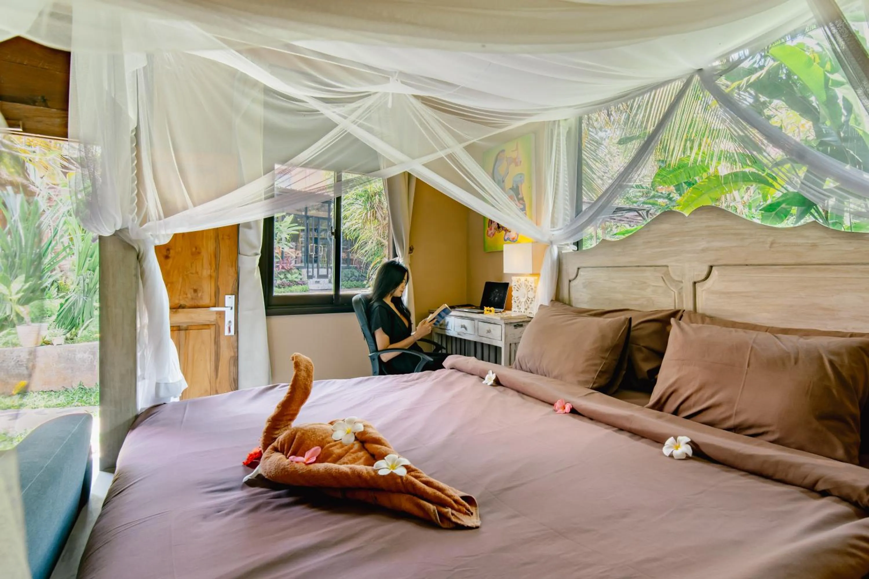 Seating area, Bed in The Onion Collective