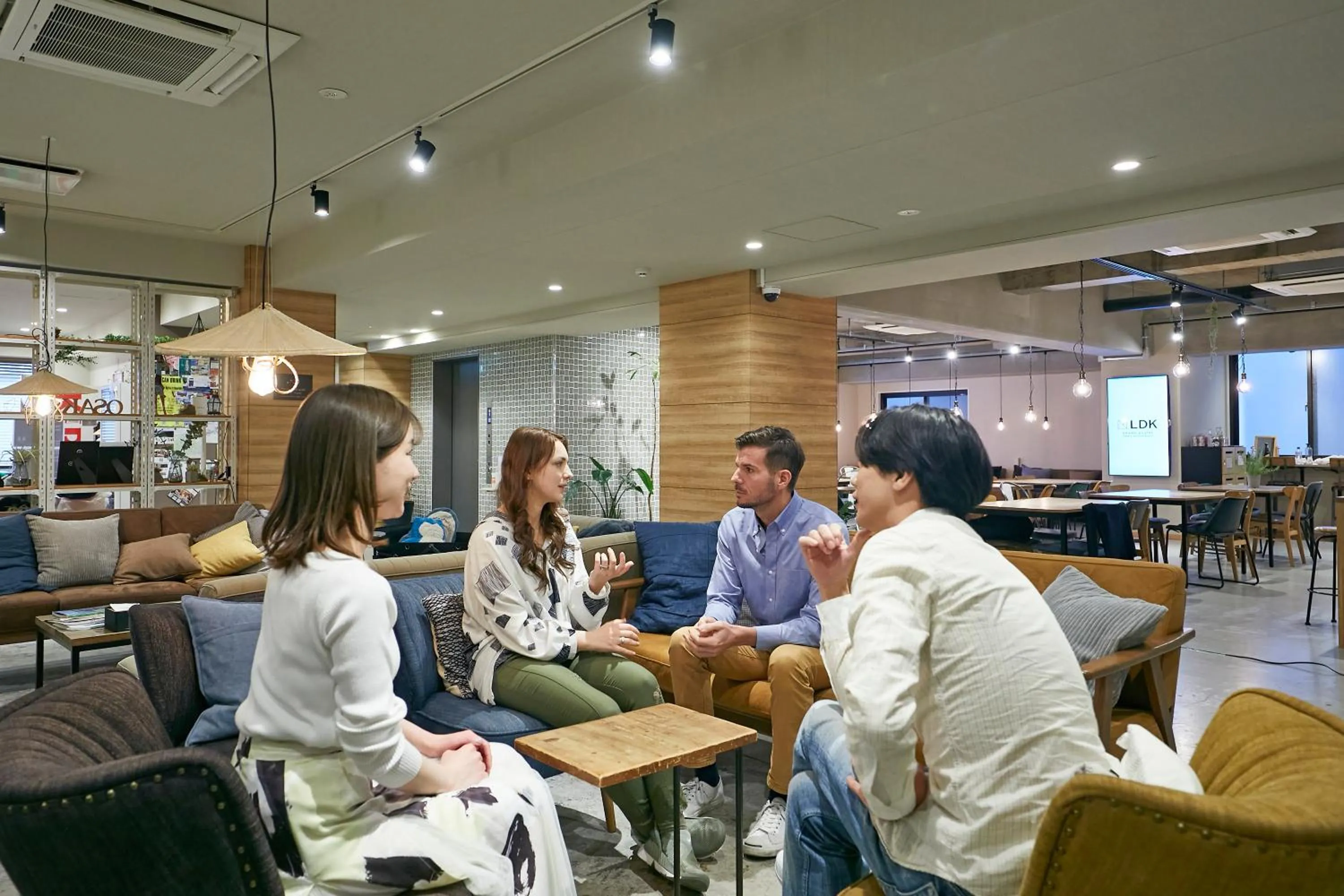 Lounge or bar in GRAND HOSTEL LDK Osaka Shinsaibashi - Former The Stay OSAKA Shinsaibashi