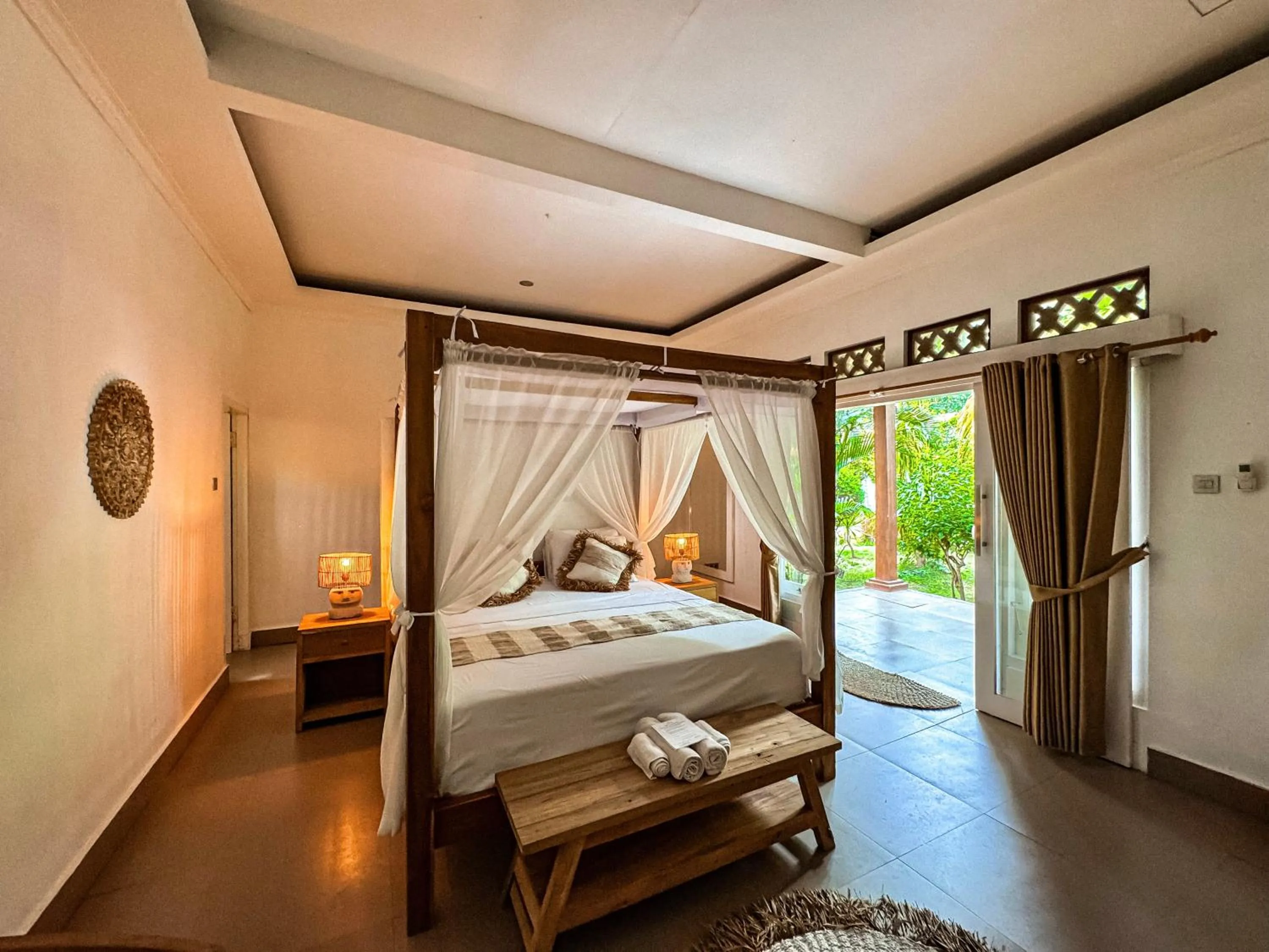 Bed in Pelangi Cottages Gili Air