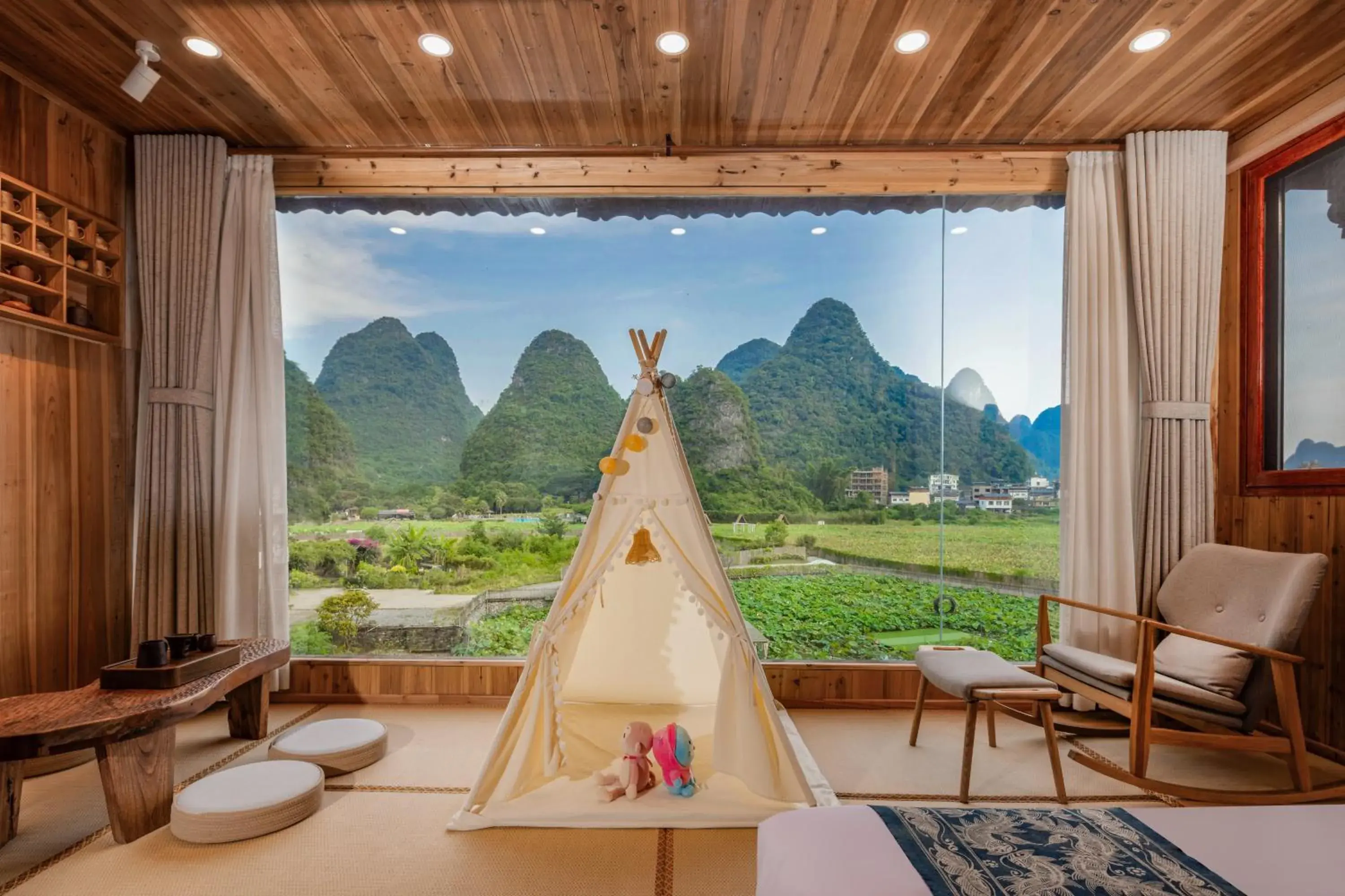 Family Room with Pool View in Yangshuo Tea Cozy--one way Free pick up from airport or TS 4 nights Family Room with Pool View in Yangshuo Tea Cozy--one way Free pick up from airport or TS 4 nights