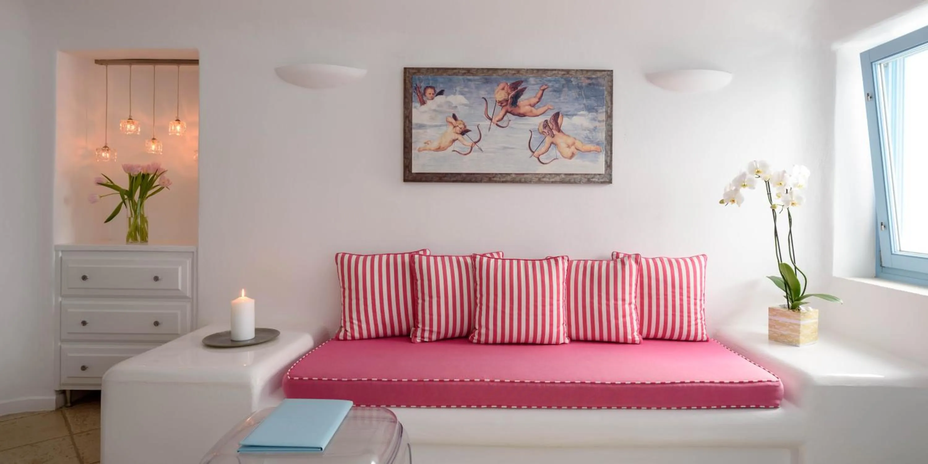 Seating area in Above Blue Suites