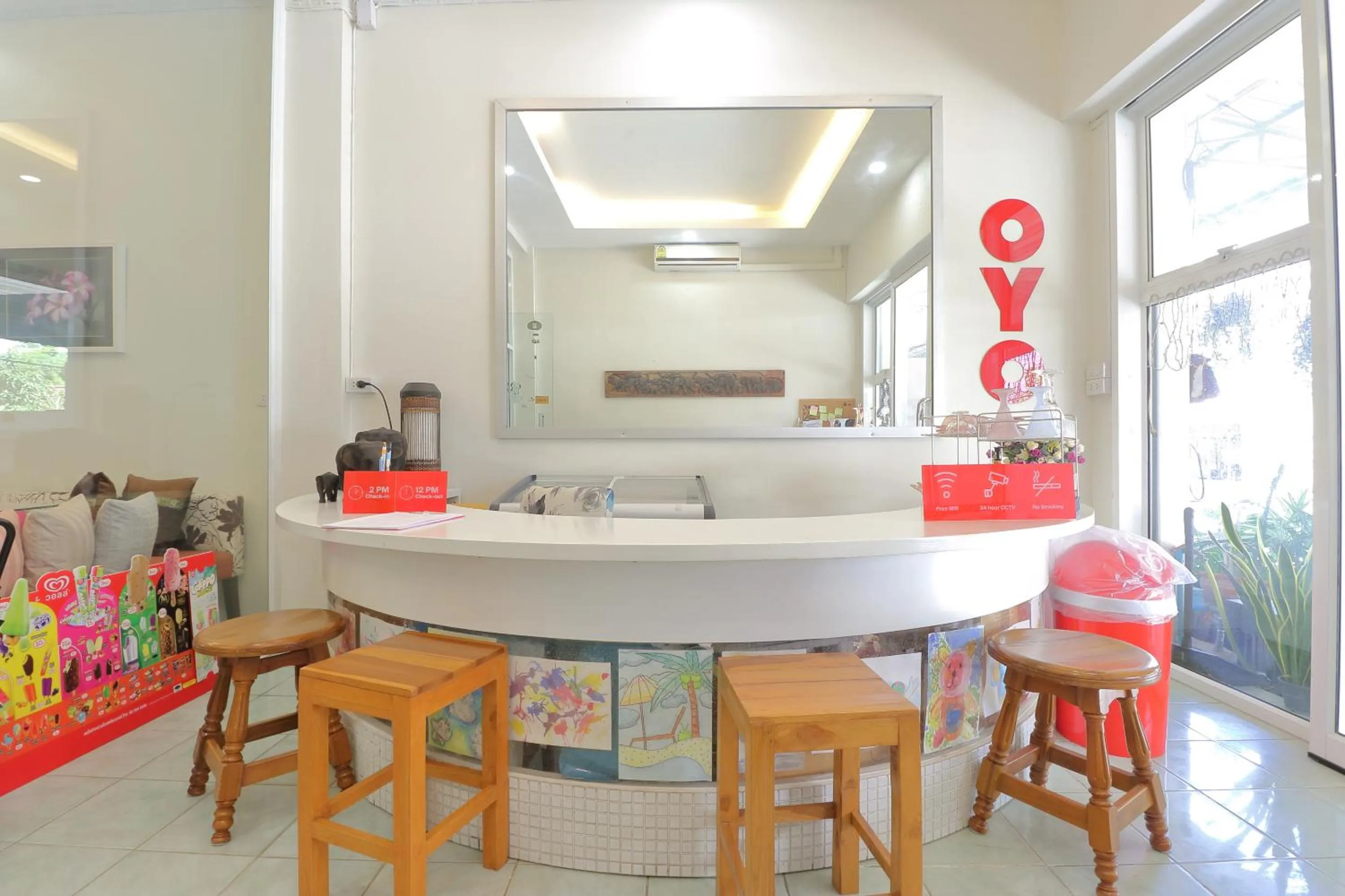 Lobby or reception in Saen Sabai Hostel