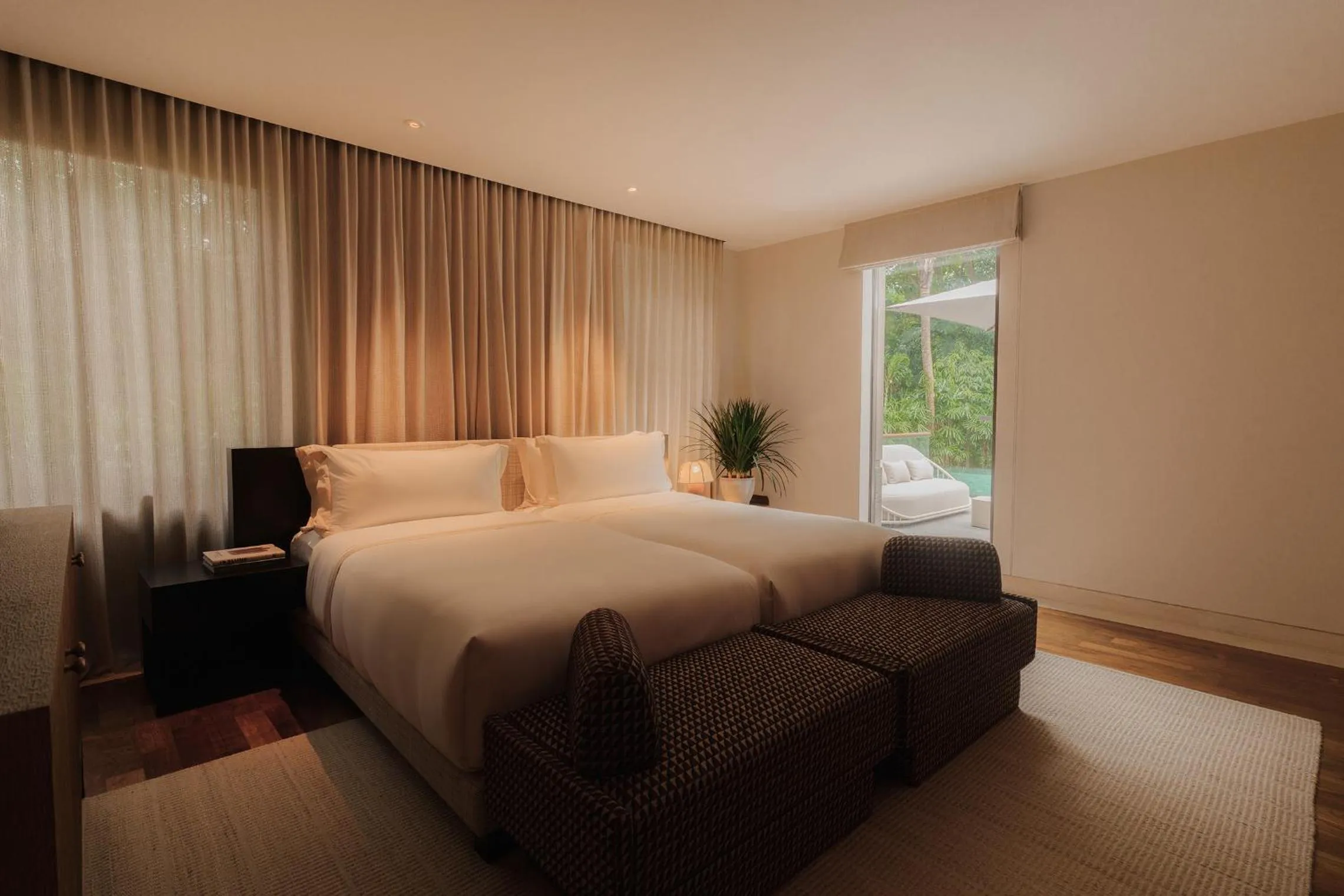 Bed in Capella Singapore