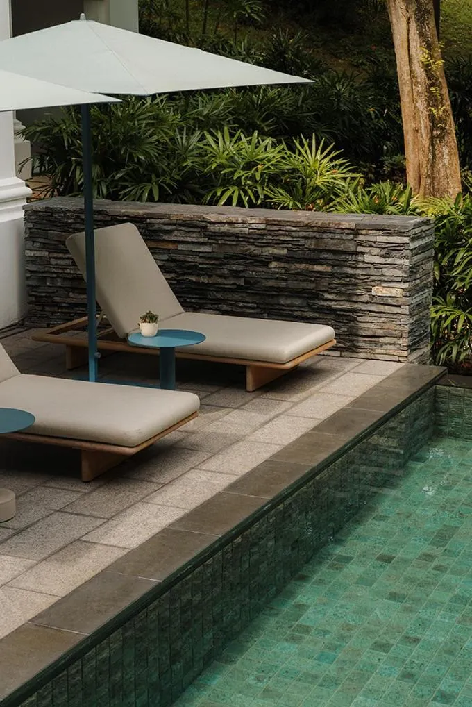 Swimming pool in Capella Singapore