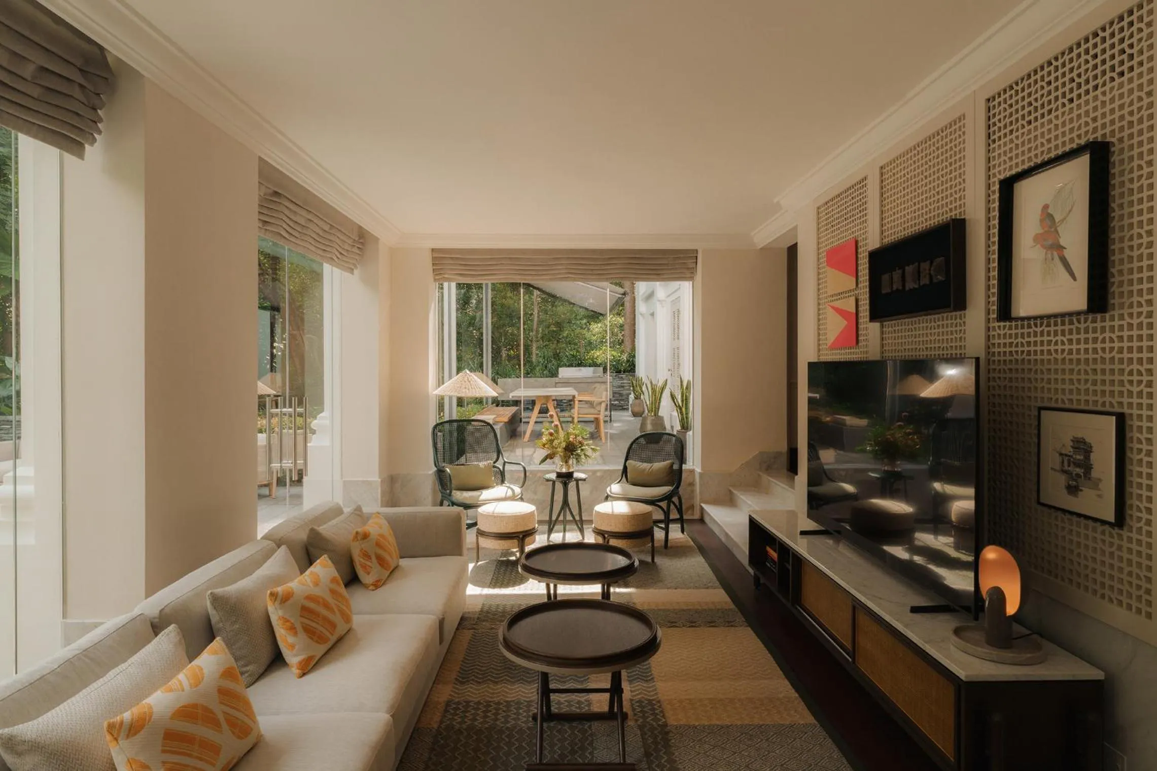 Living room in Capella Singapore