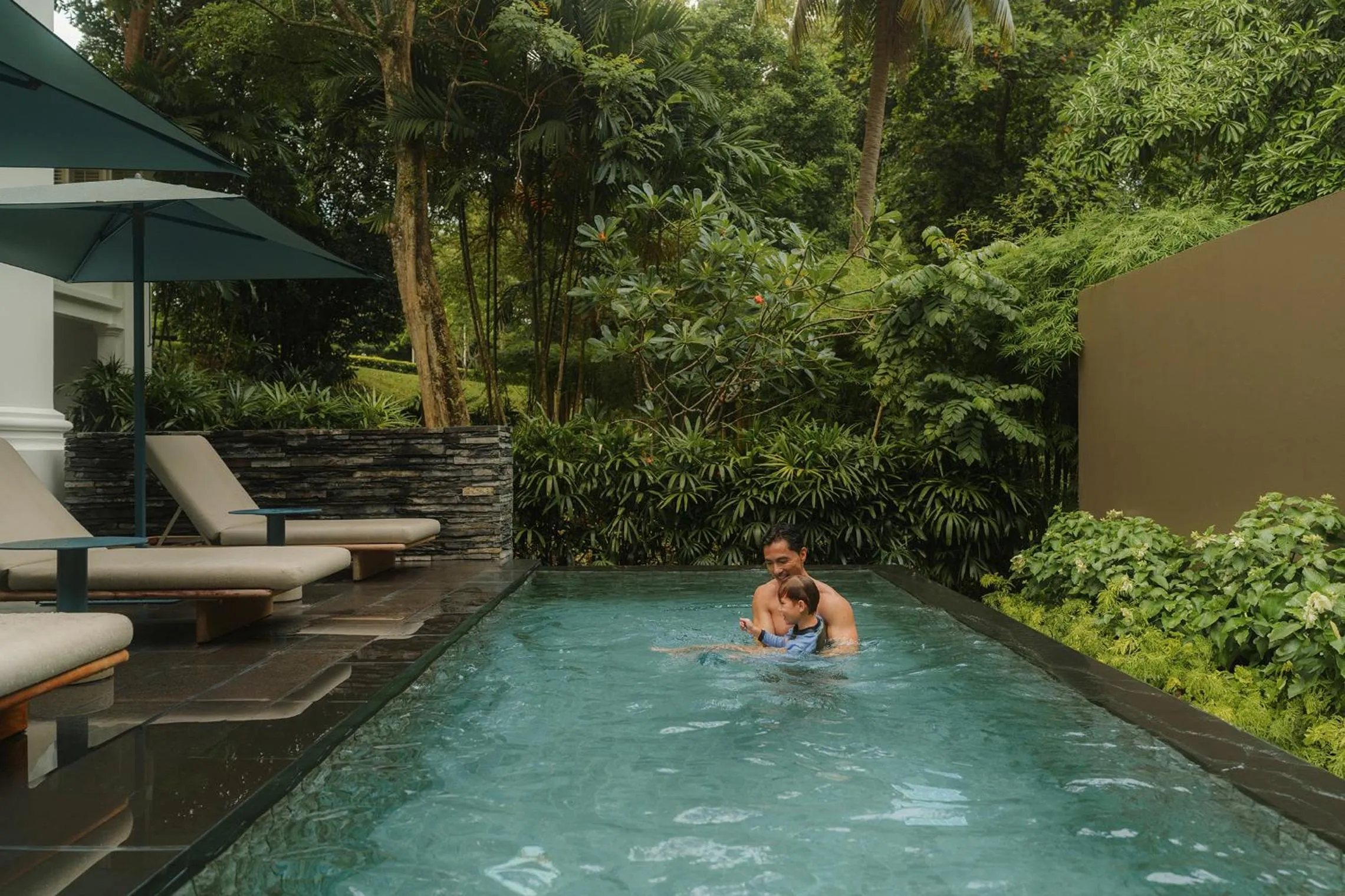 Swimming pool in Capella Singapore