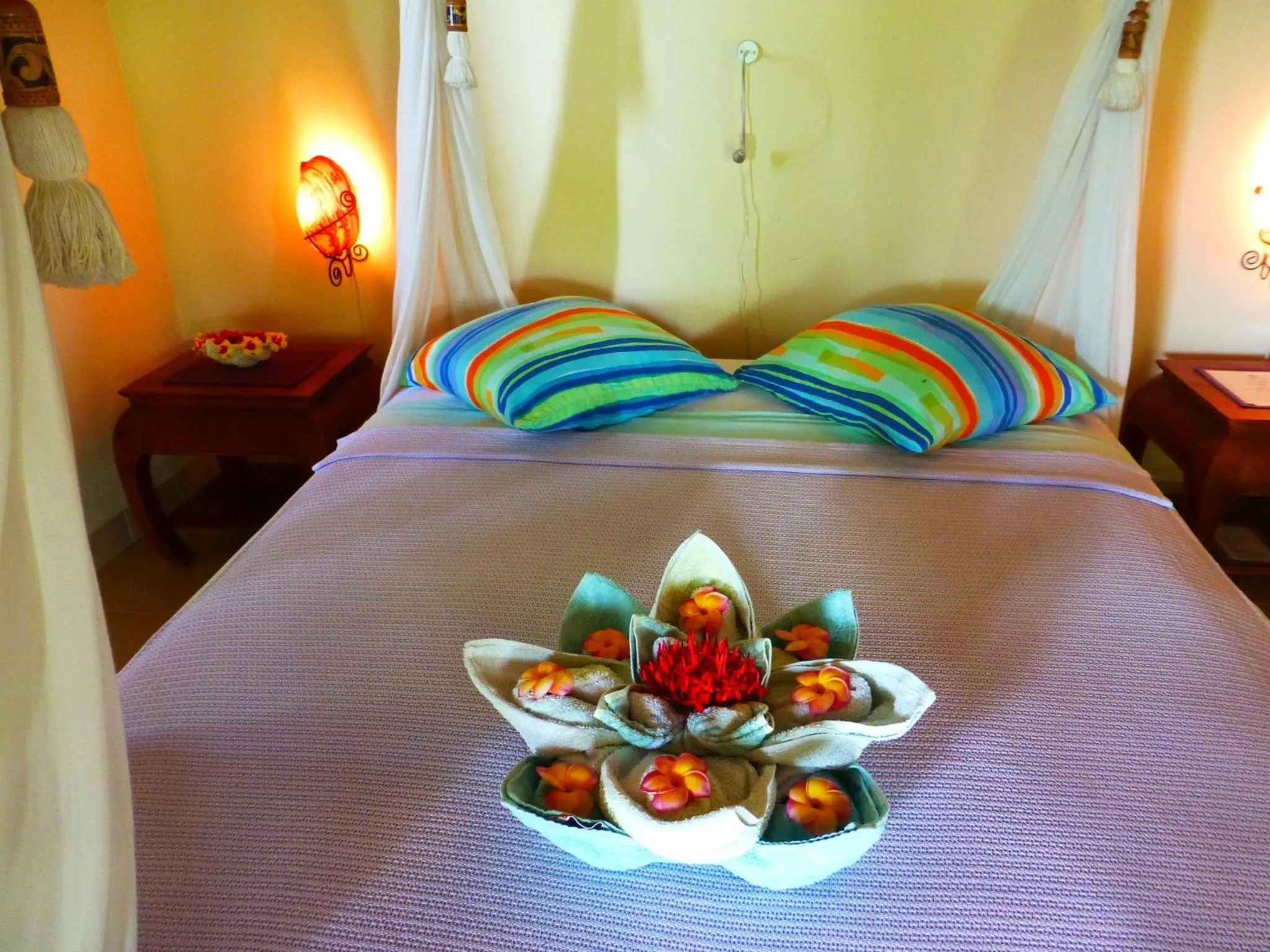 Bed in Sananda Bungalow