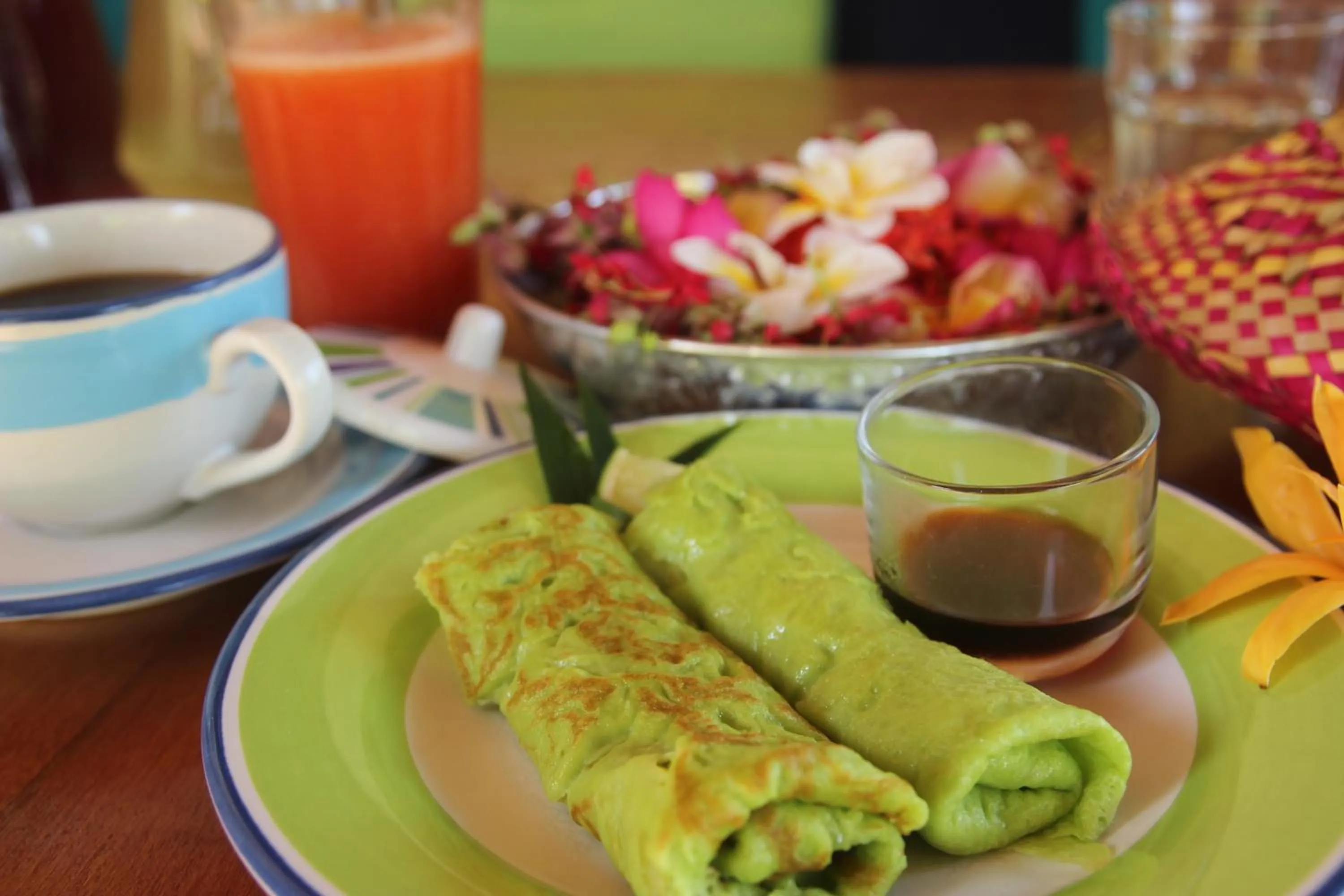 Asian breakfast in Sananda Bungalow