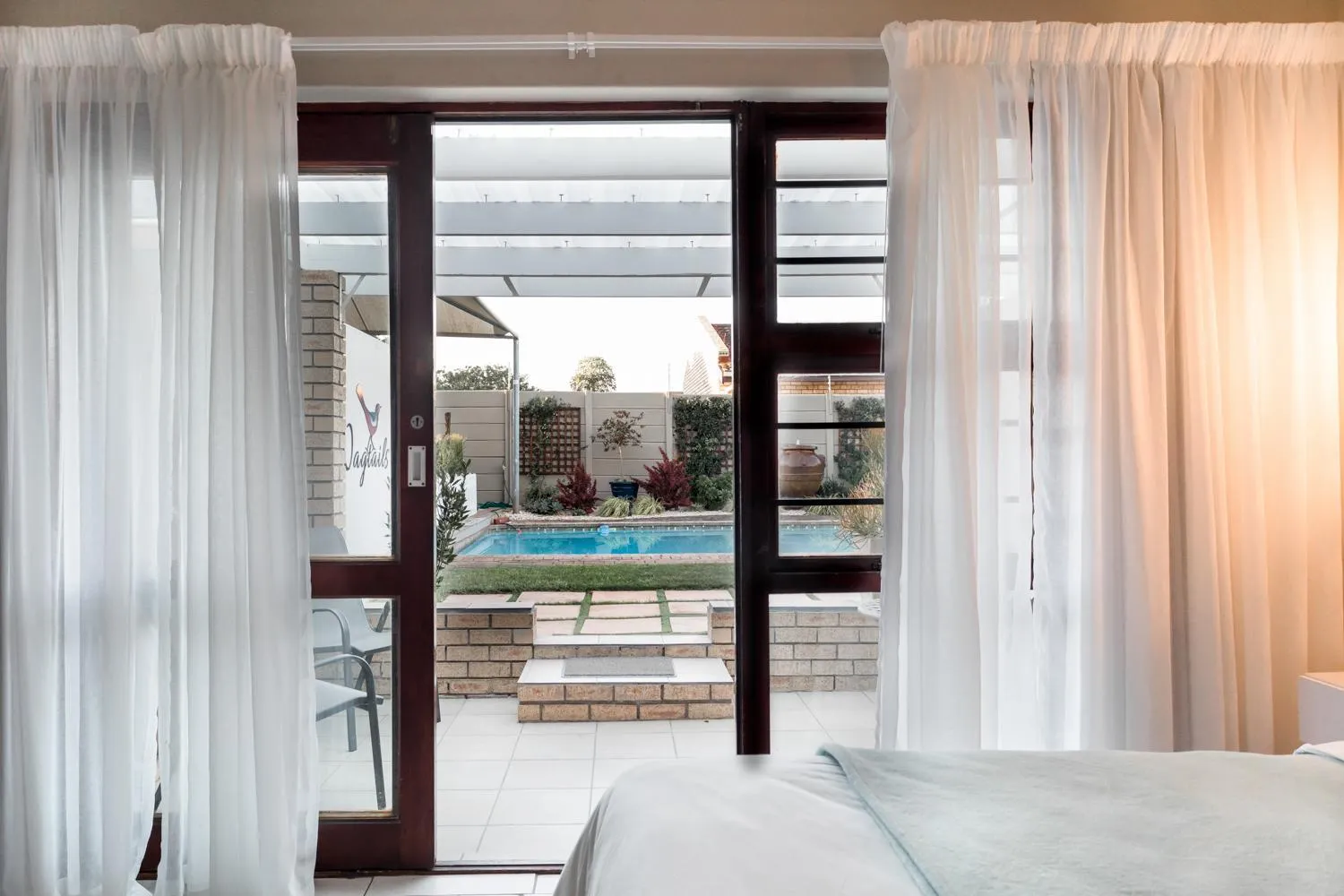 Garden view, Bed in Wagtails Guest House