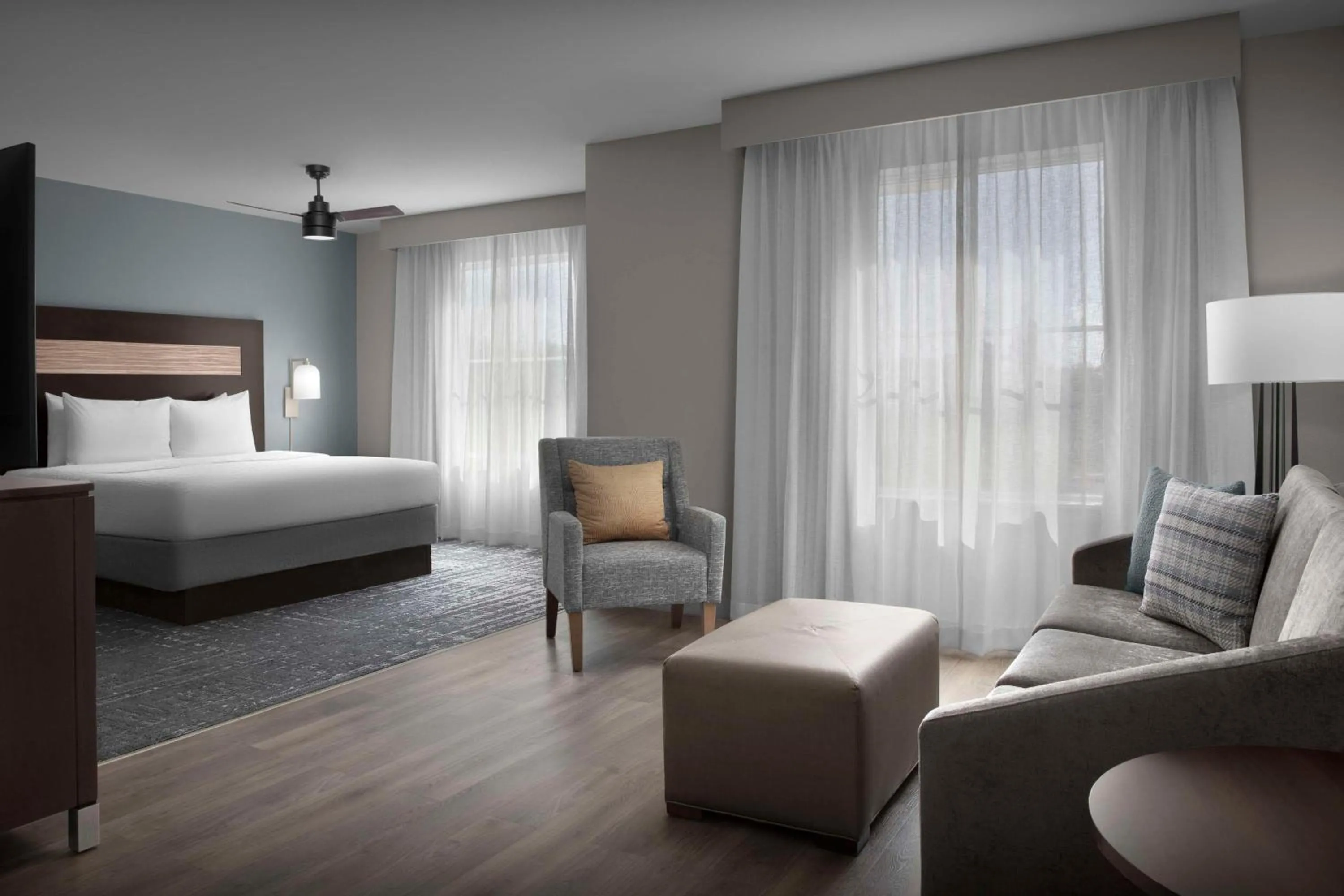 Bed in Homewood Suites by Hilton Orlando Airport