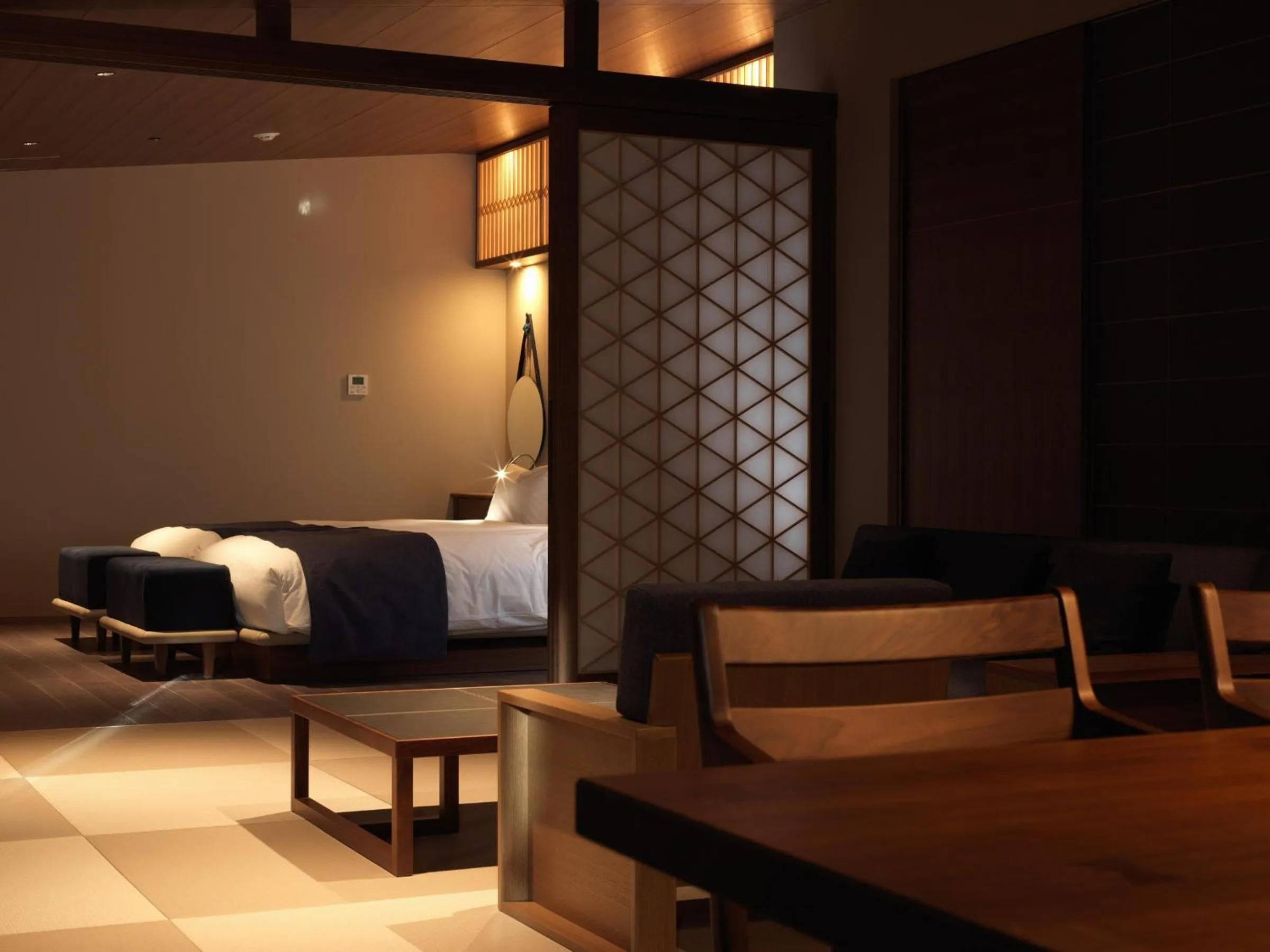 Photo of the whole room, Bed in Lake Shikotsu Tsuruga Bessou AO no ZA
