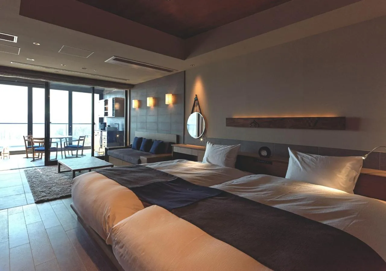 Photo of the whole room, Bed in Lake Shikotsu Tsuruga Bessou AO no ZA