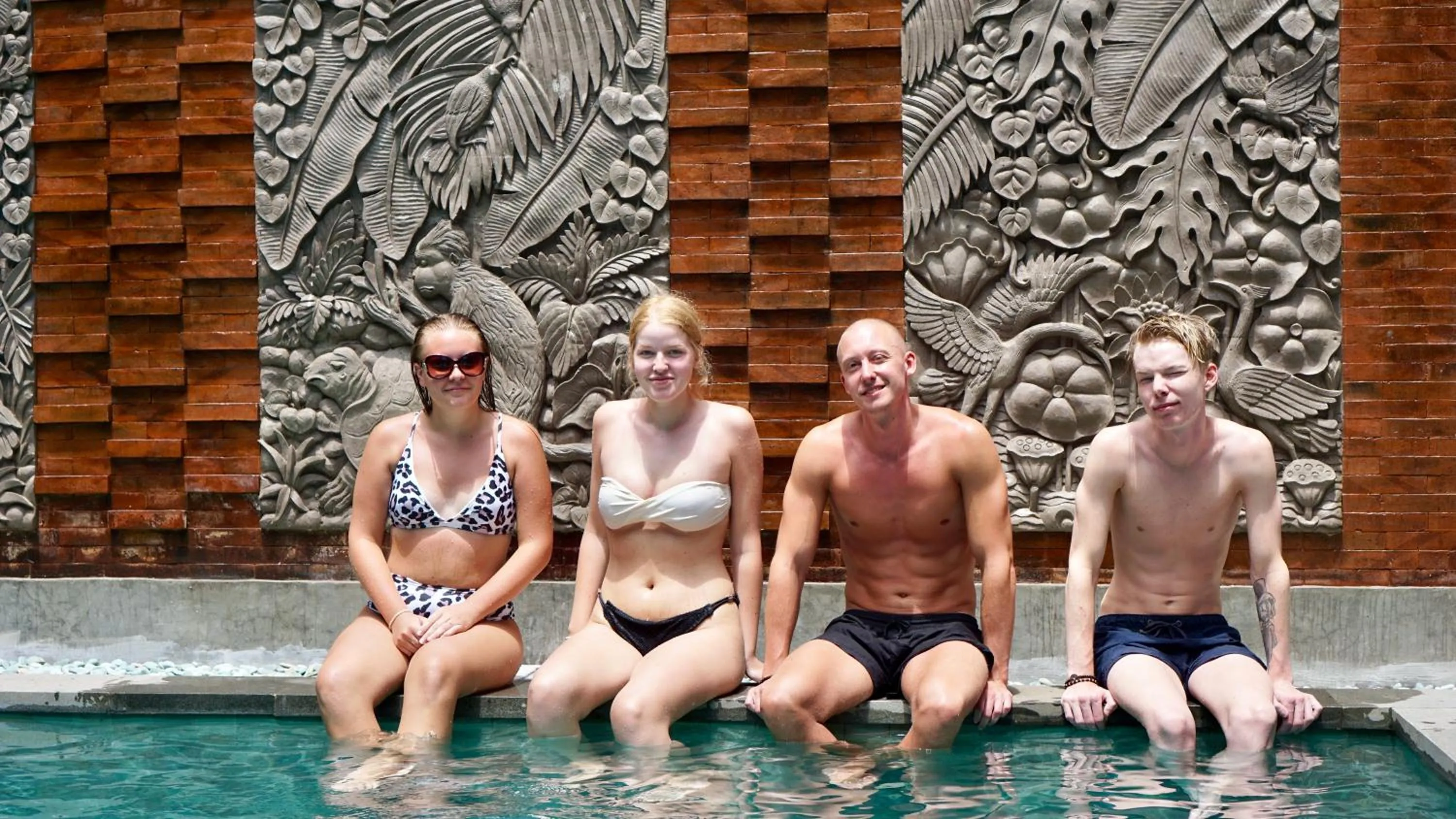 People in Perissos Echo Beach