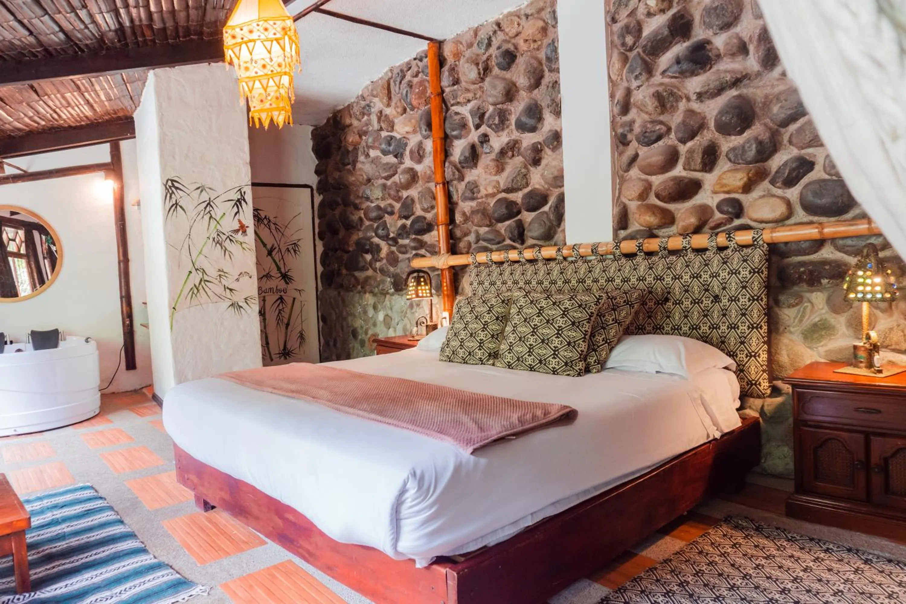 Bed in Spa Hosteria Miramelindo