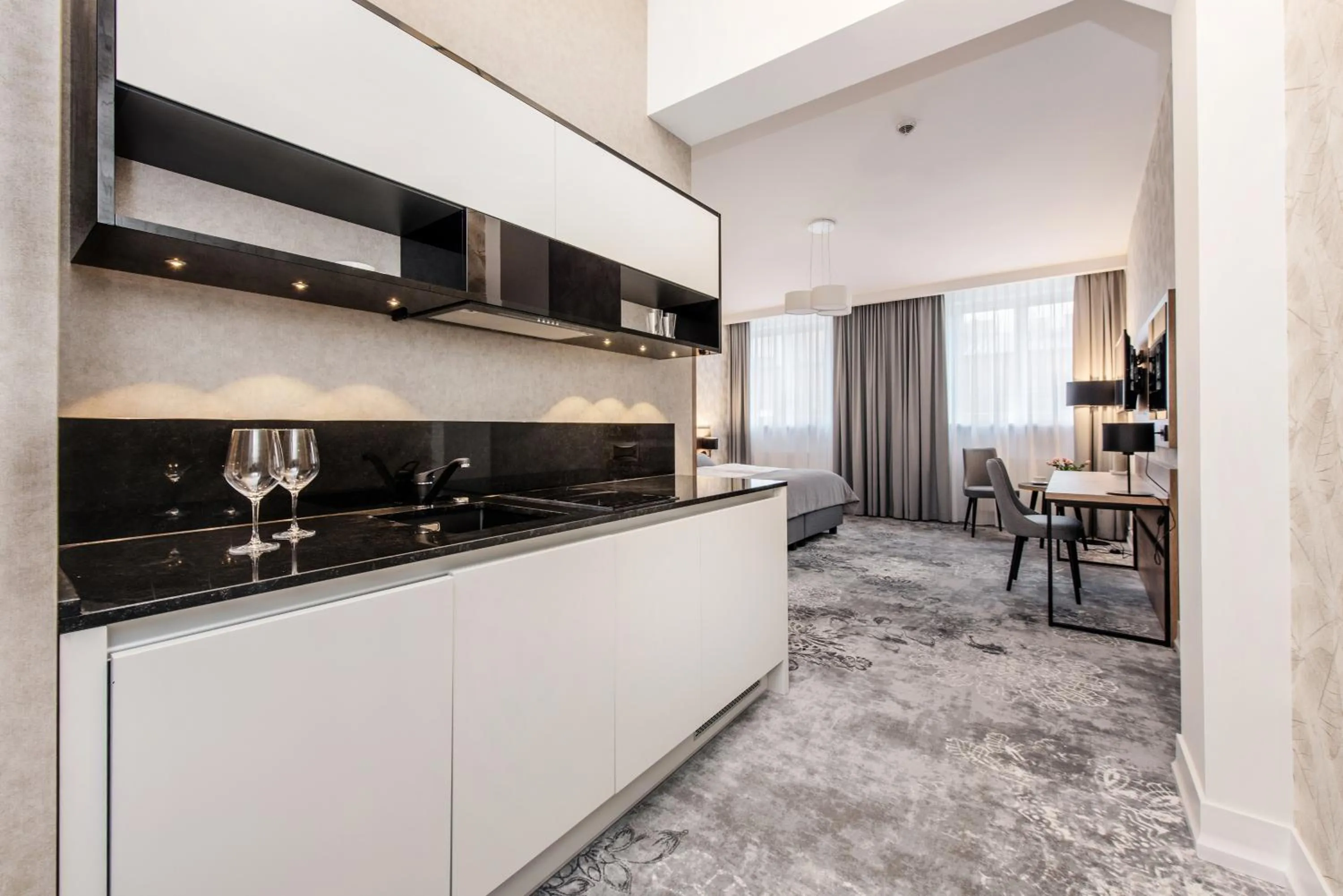 Kitchen or kitchenette in Vinfort Aparthotel