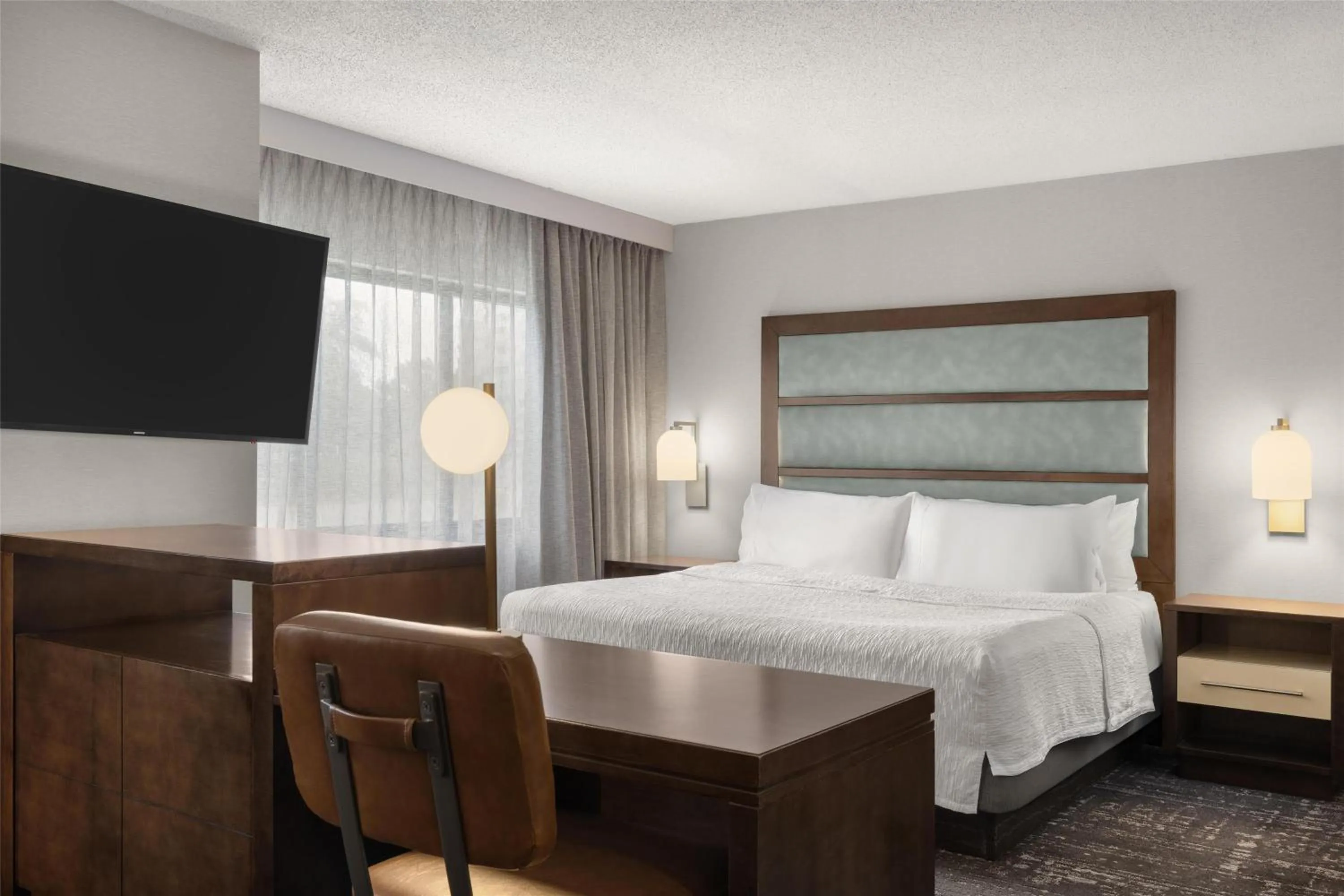 Bed in Homewood Suites by Hilton Indianapolis Carmel