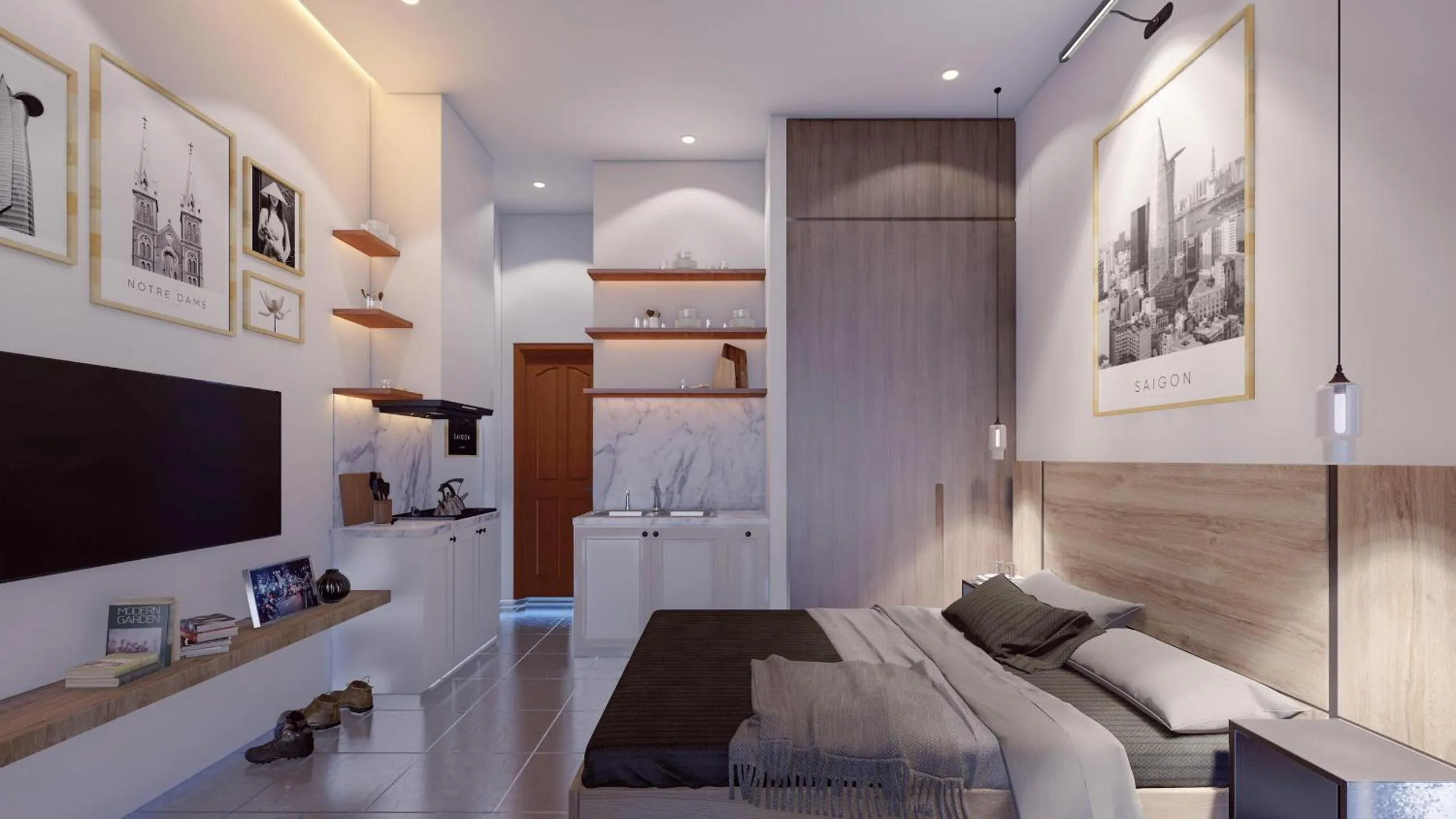 Communal lounge/ TV room, Bed in GEM Apartment