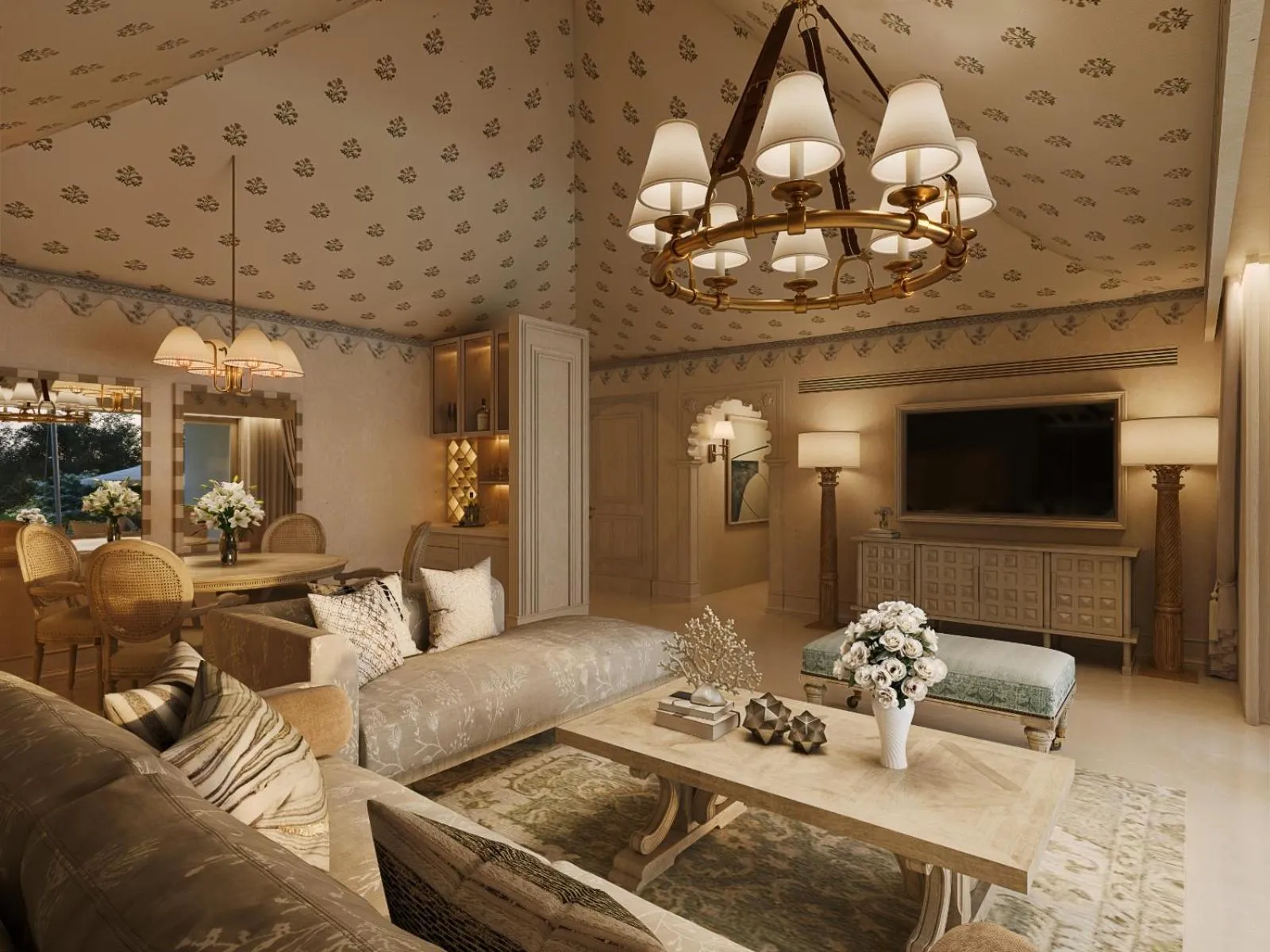 Bed in Taj Aravali Resort & Spa Udaipur