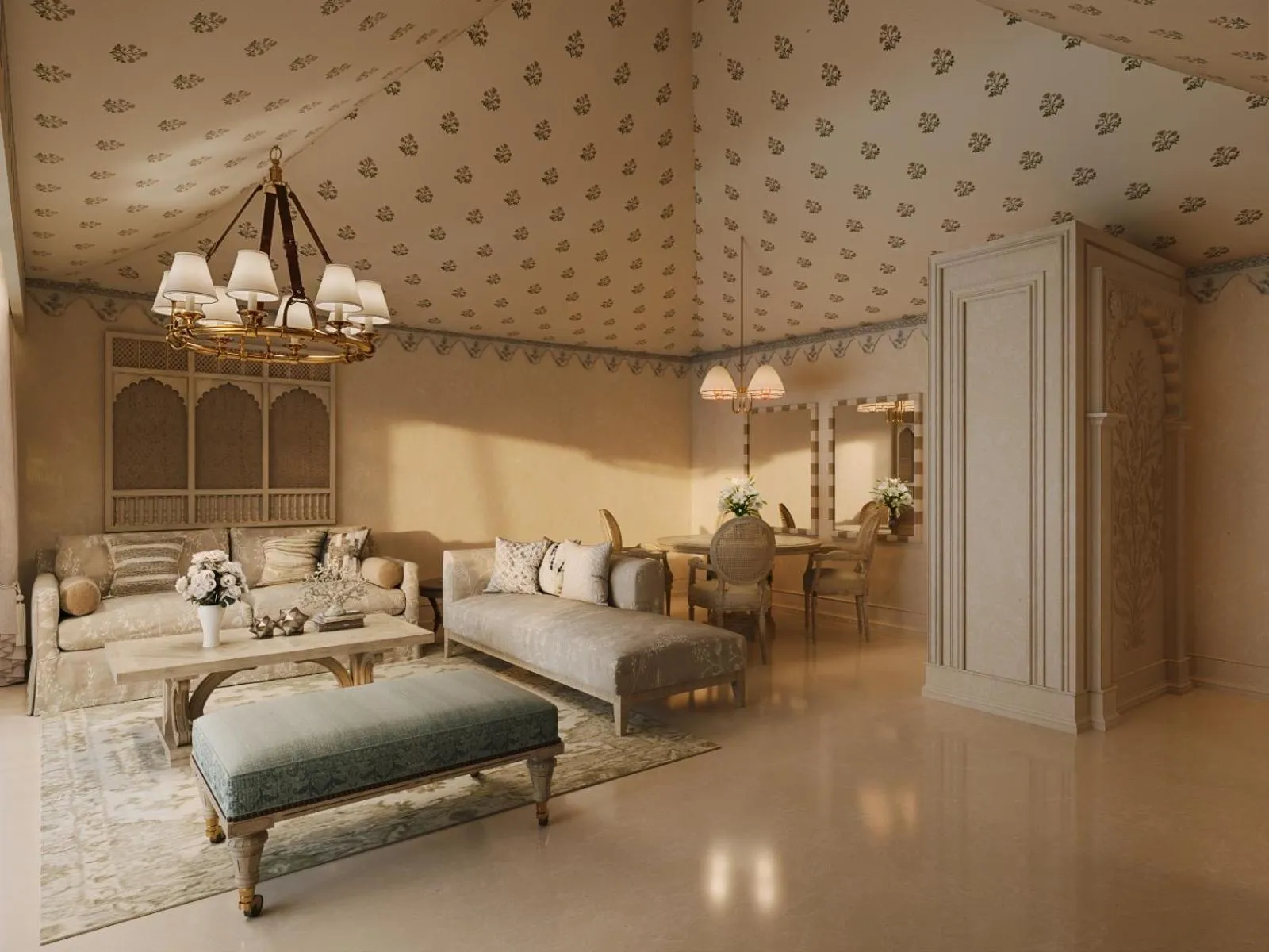 Living room, Bed in Taj Aravali Resort & Spa Udaipur