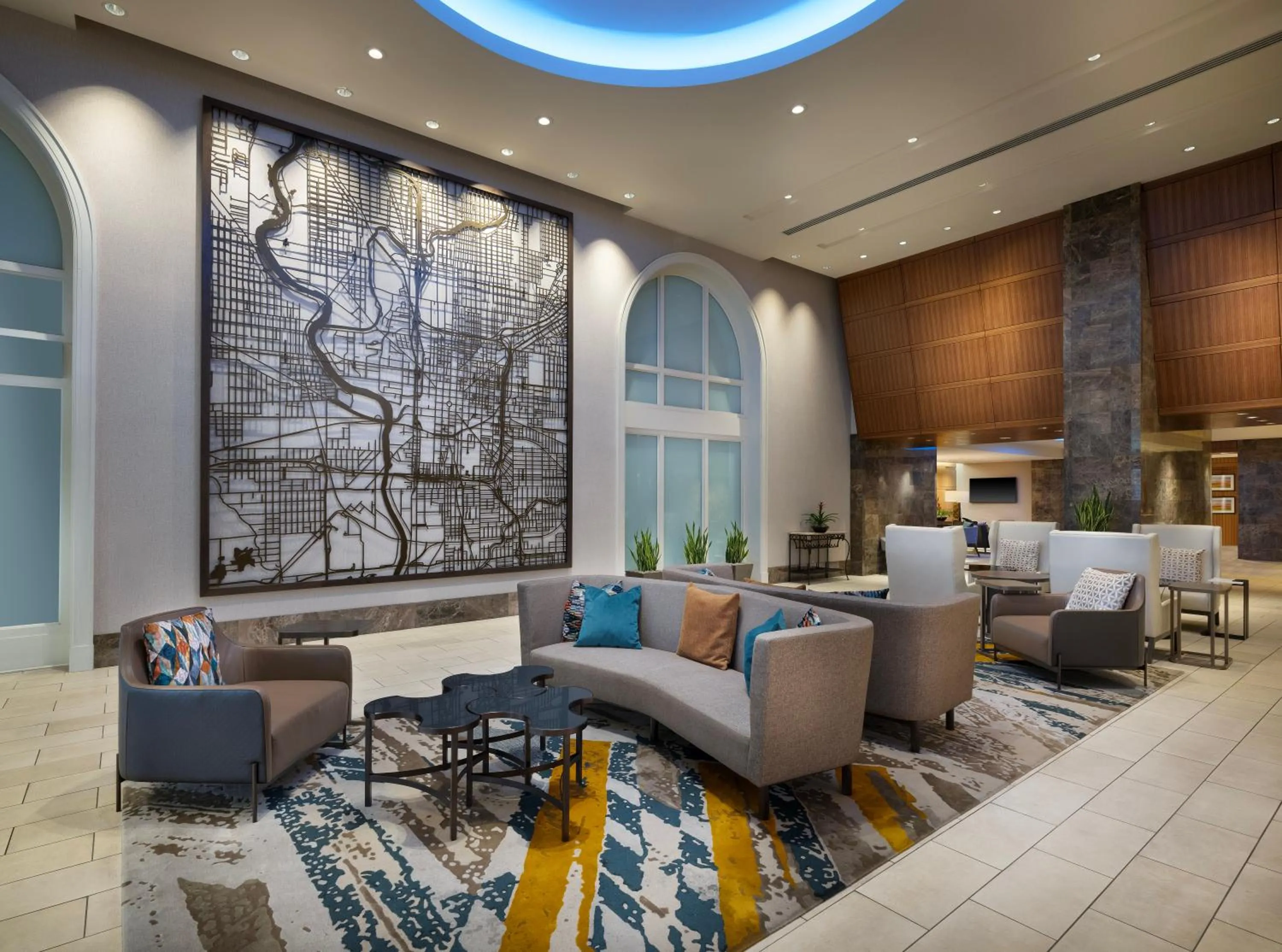 Lobby or reception in Hilton Indianapolis Hotel & Suites